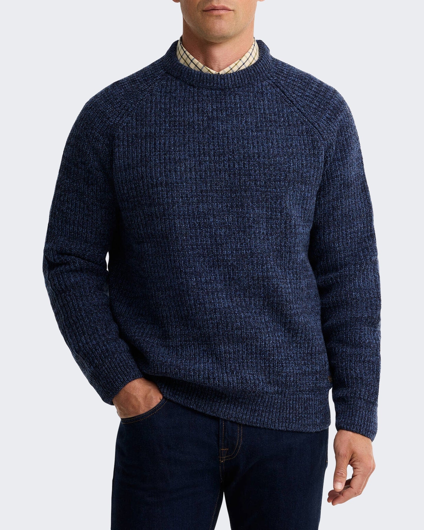Barbour Heren Horseford trui met ronde hals Blauw - Eleganza.nl