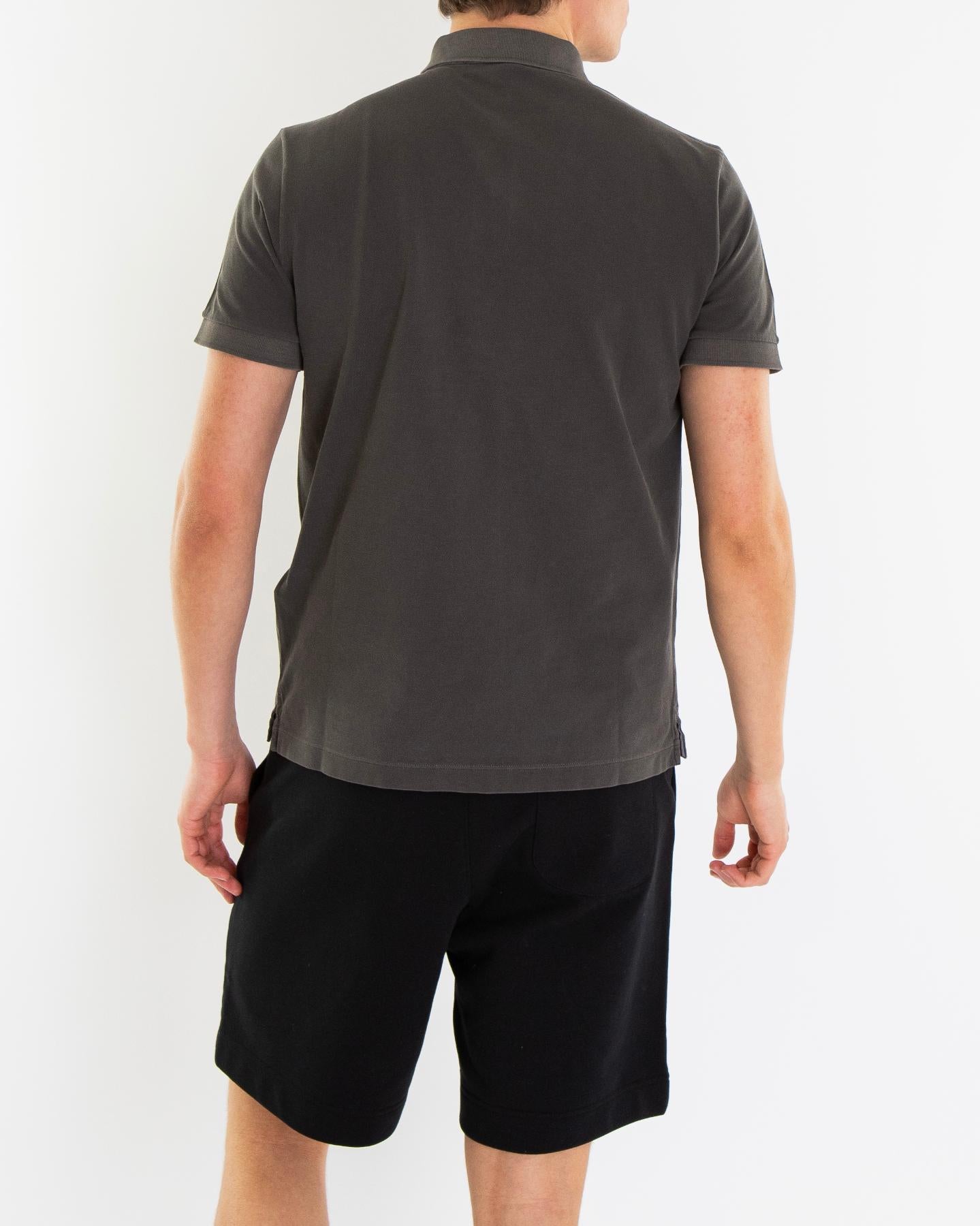 Heren Compass Patch Polo Grijs