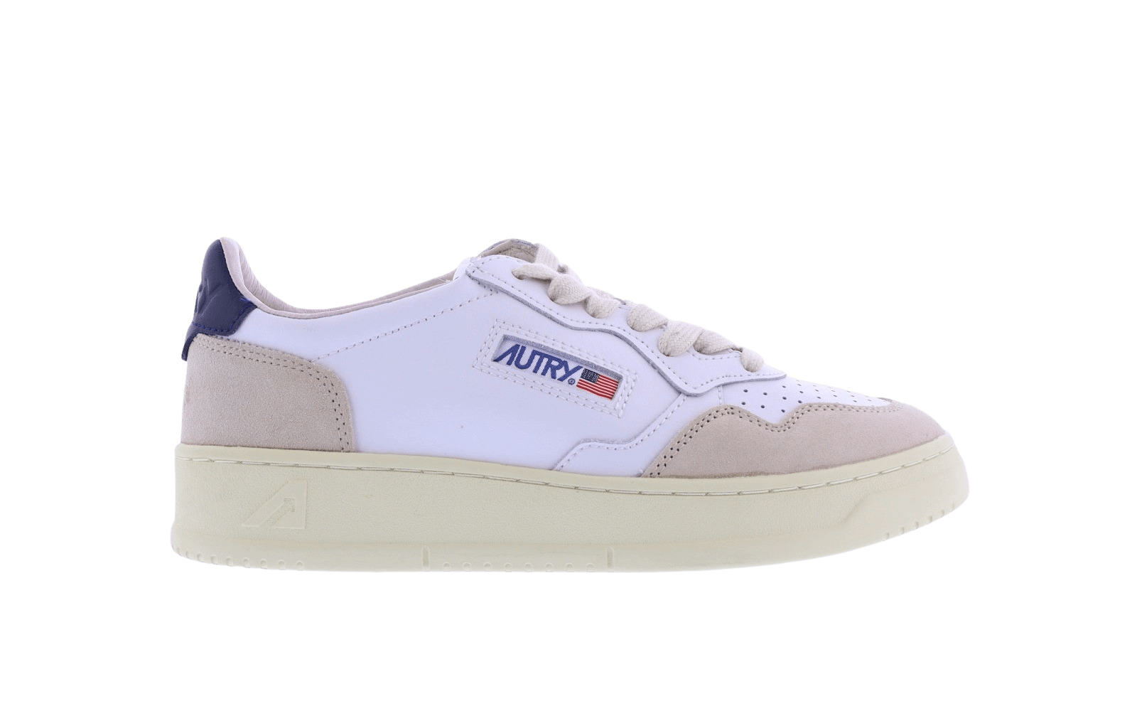 Dames Autry 01 Low leer/suede wit/bl