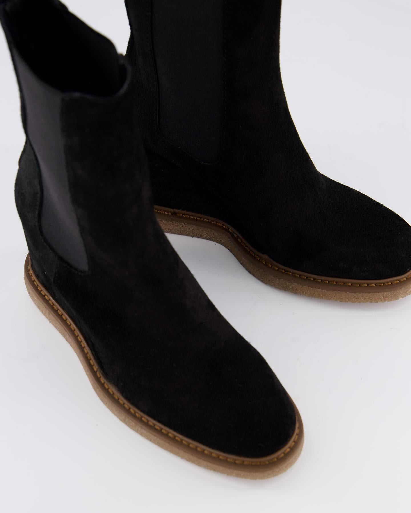 Dames Suede Wedge Chelsea Booty