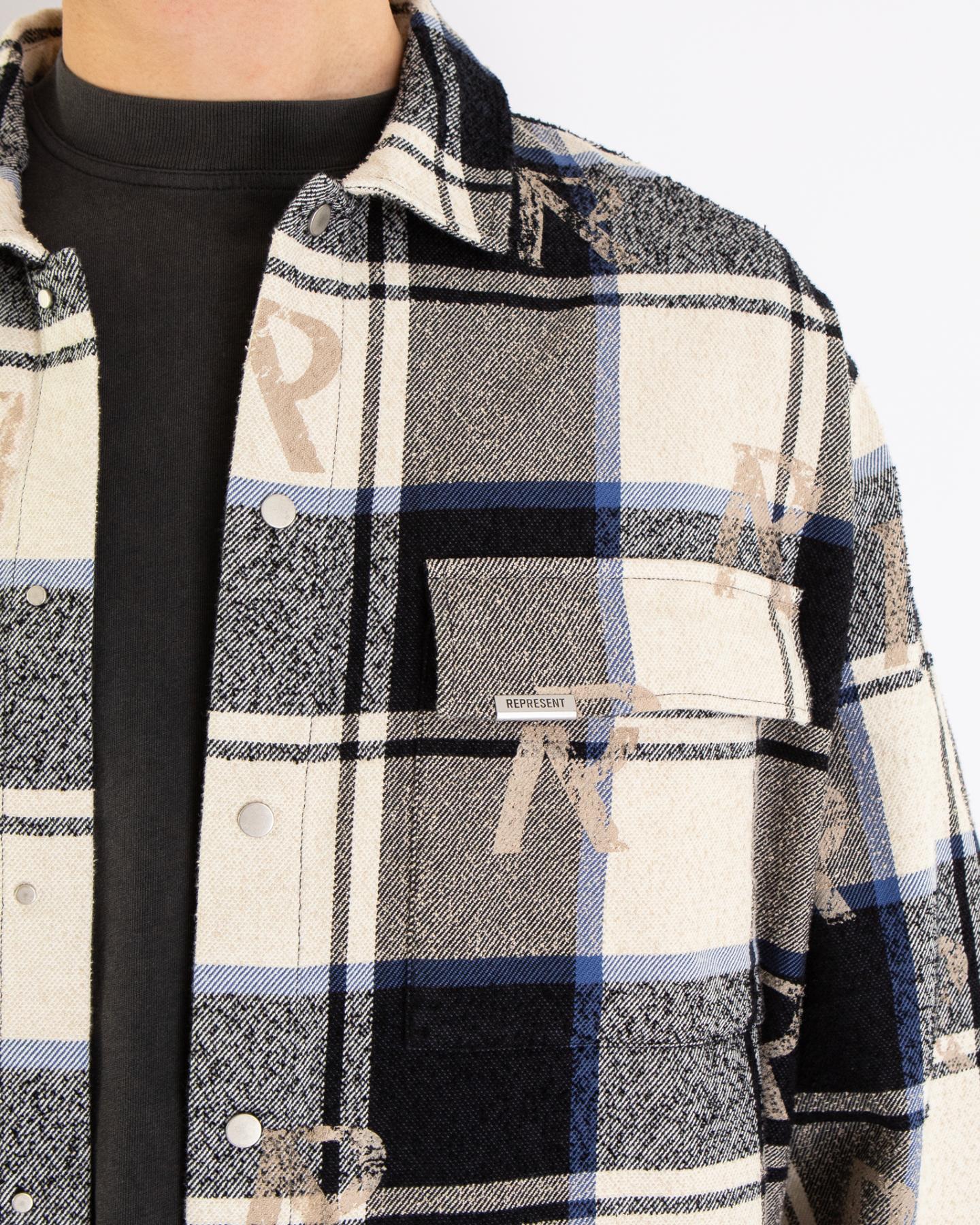 Heren All Over Initial Flannel Shirt