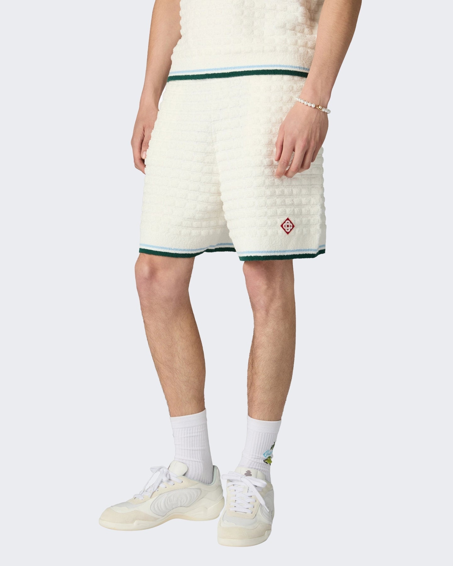 Casablanca Heren Boucle Shorts Wit - Eleganza.nl