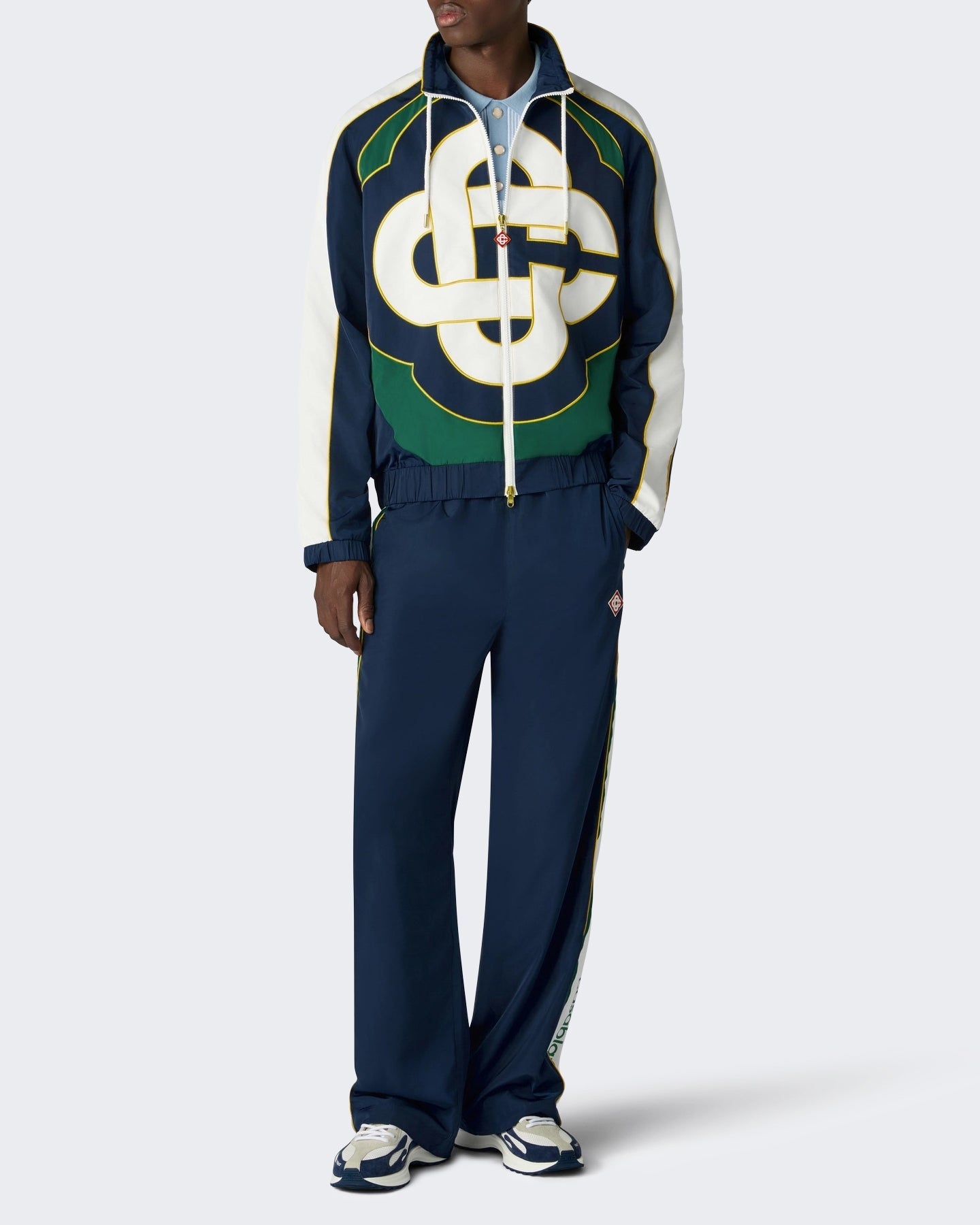 Casablanca Heren Cc Applique Colourblock Windbreaker Jacket Wit - Eleganza.nl