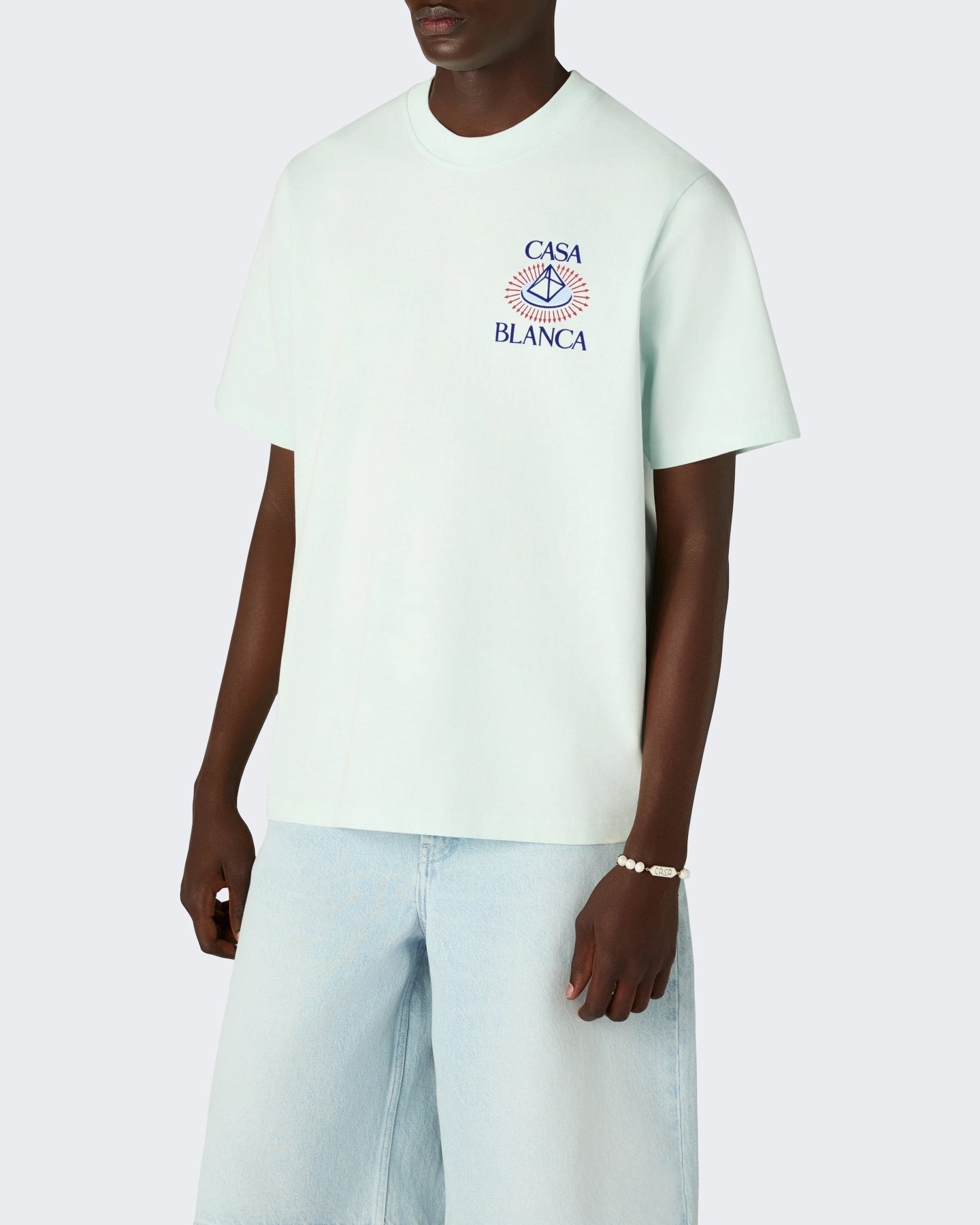 Casablanca Heren Celestial Pyramid Flock Printed Classic T-Shirt Celestial Pyramid Blauw - Eleganza.nl