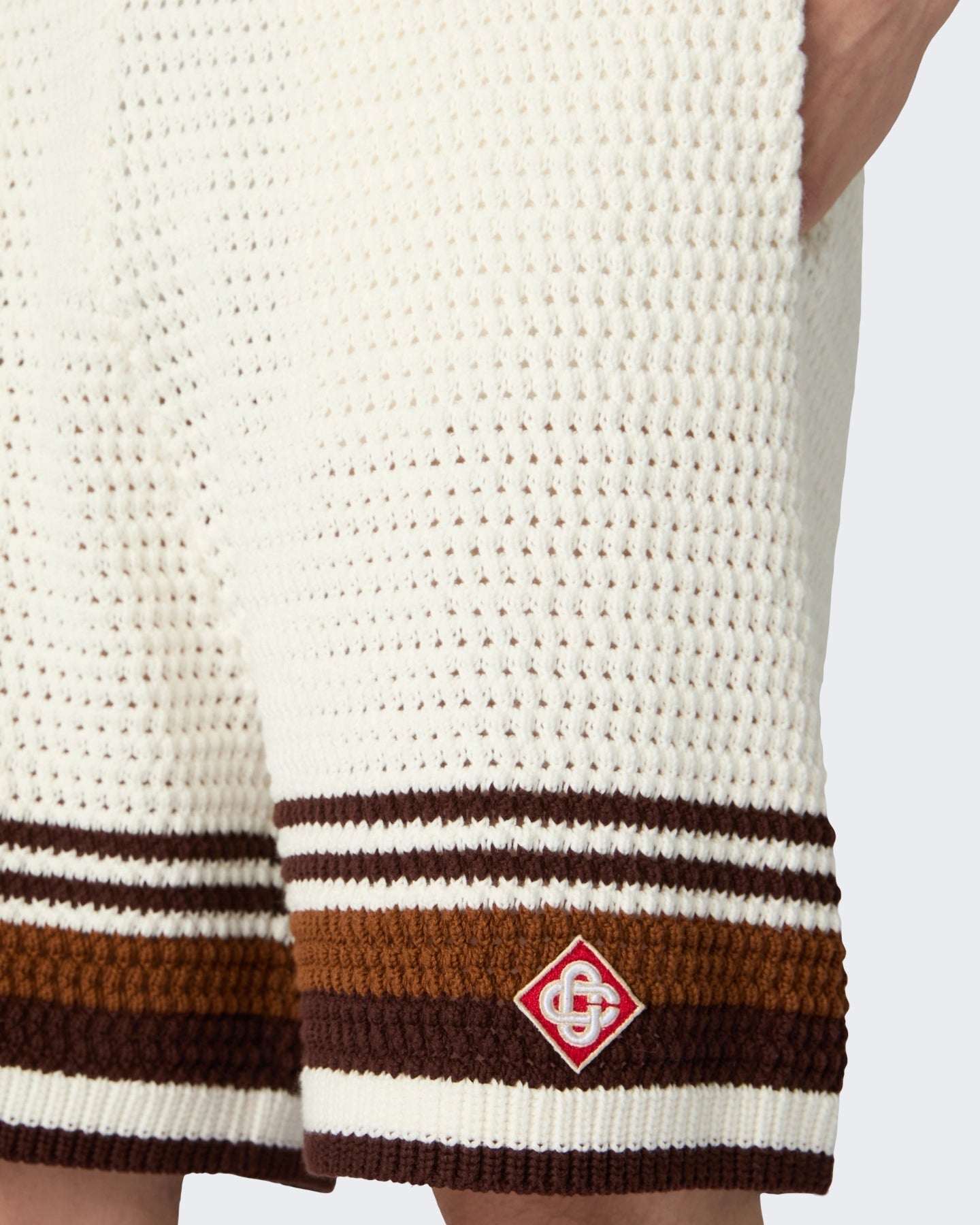 Casablanca Heren Crochet Shorts Wit - Eleganza.nl