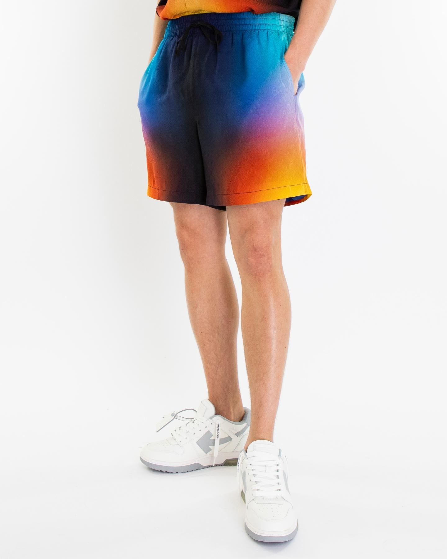 Casablanca Heren Gradient Zijde Short Blauw - Eleganza.nl