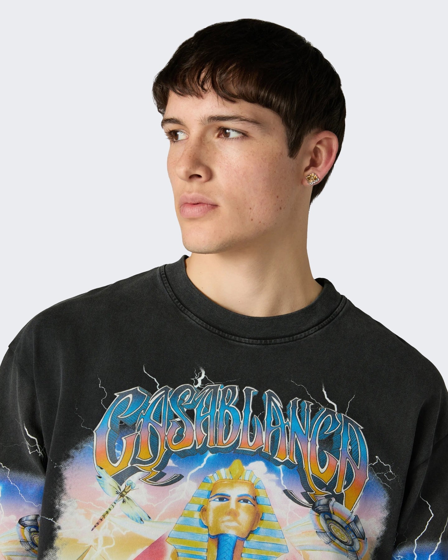 Casablanca Heren Long Sleeve Tee Egypt As It Zwart - Eleganza.nl