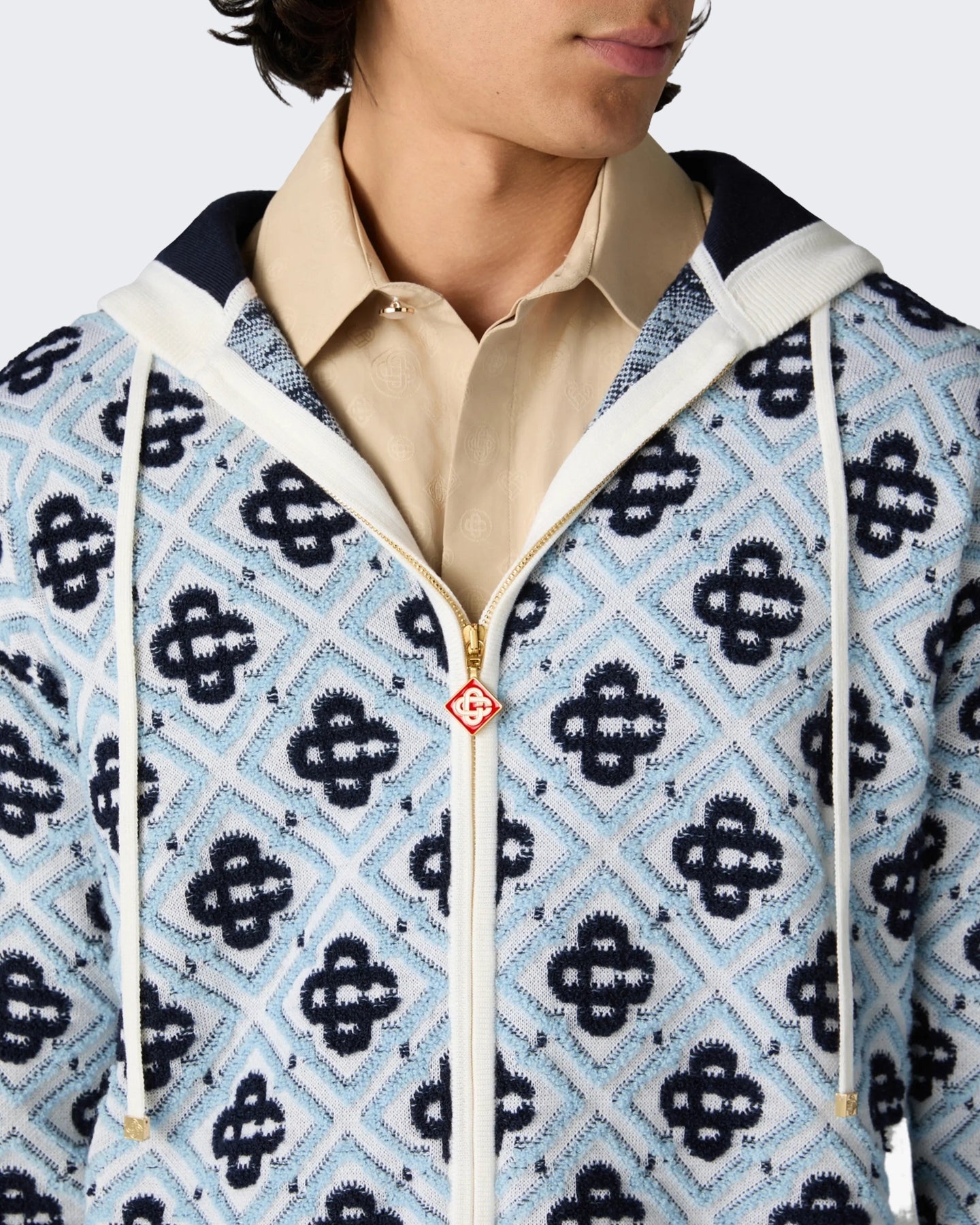 Casablanca Heren Monogram Zip Up Hoodie Cc Monogram - Eleganza.nl
