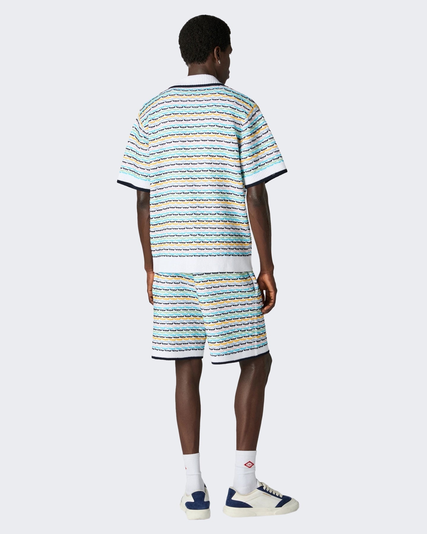 Casablanca Heren Tuck Stitch Short Sleeve Shirt Multi - Eleganza.nl