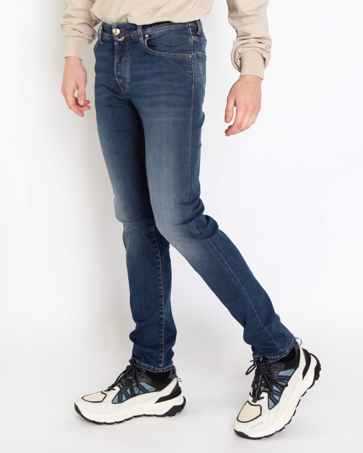 Heren Nick Slim Fit Jeans Blauw