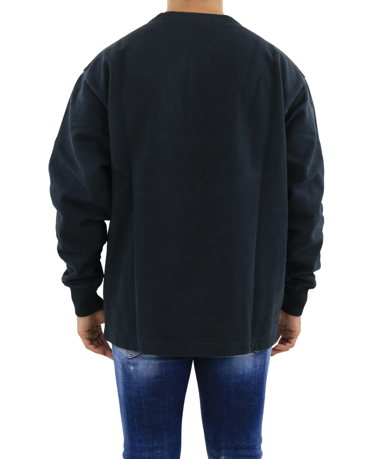 Heren Stamp Logo Sweater Zwart