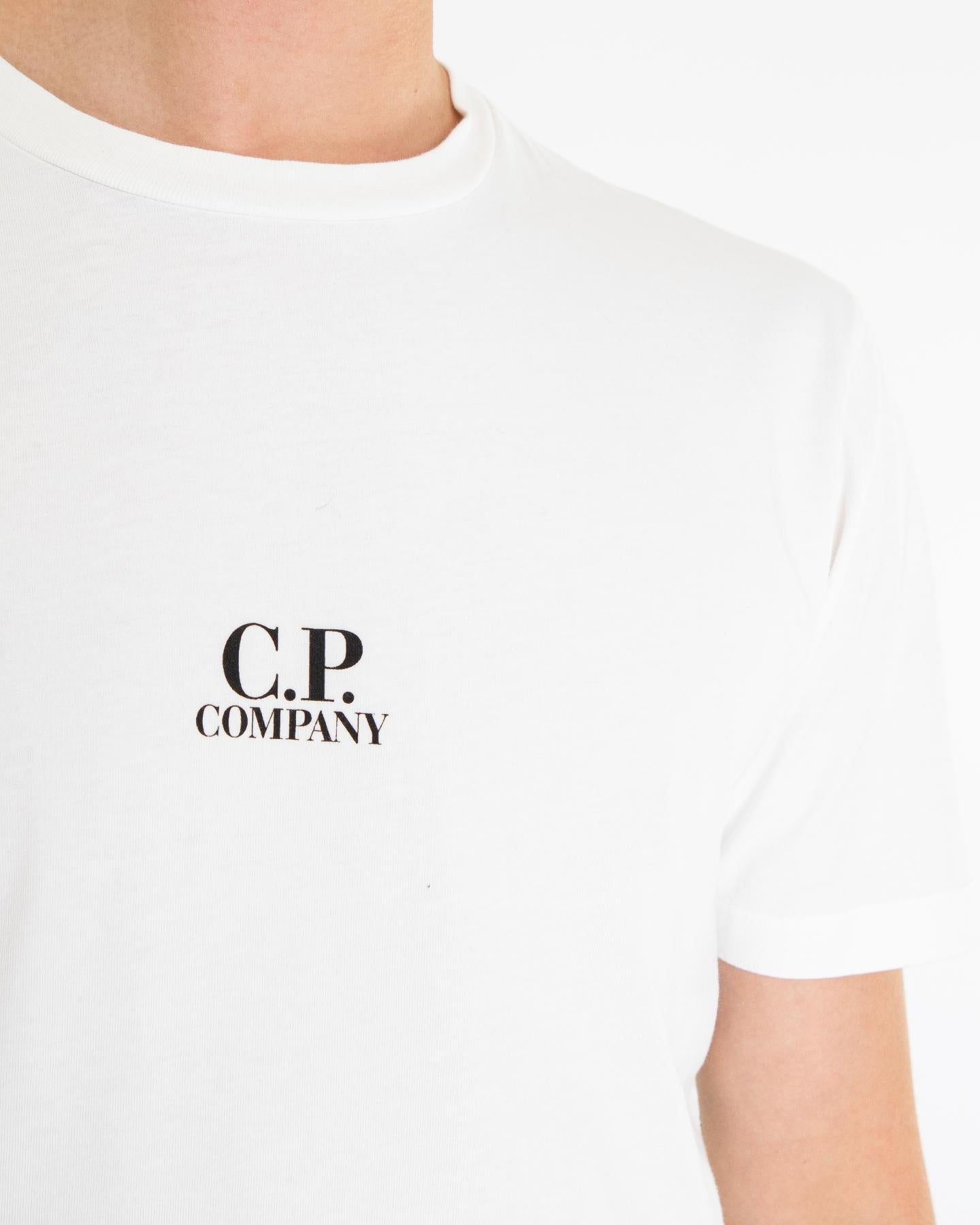 C.P.Company Heren Artwork Logo T-Shirt Wit - Eleganza.nl