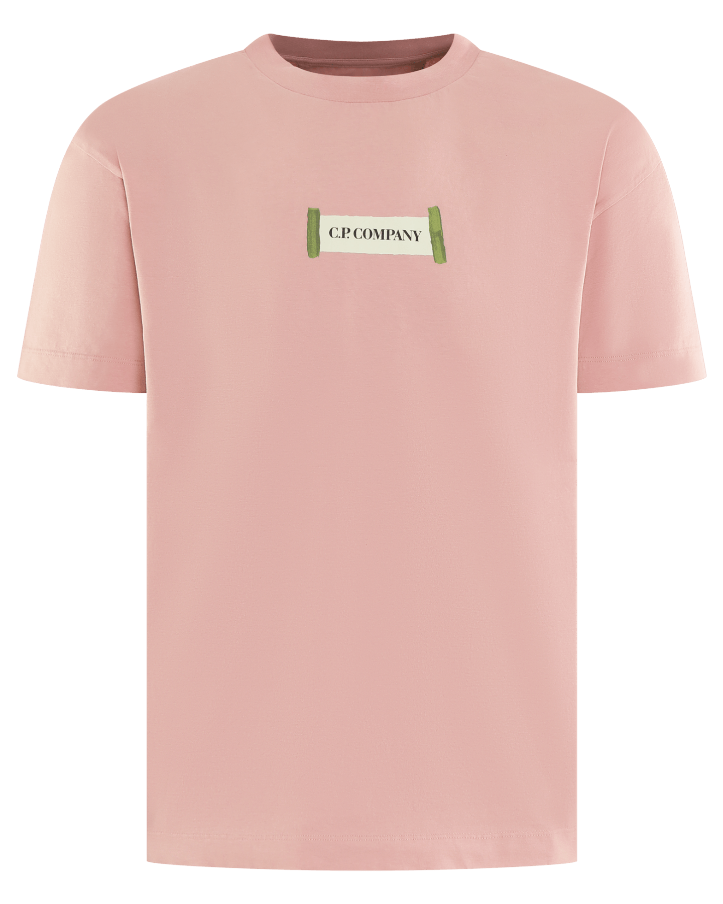 C.P.Company Heren Printed Logo T-Shirt Roze - Eleganza.nl