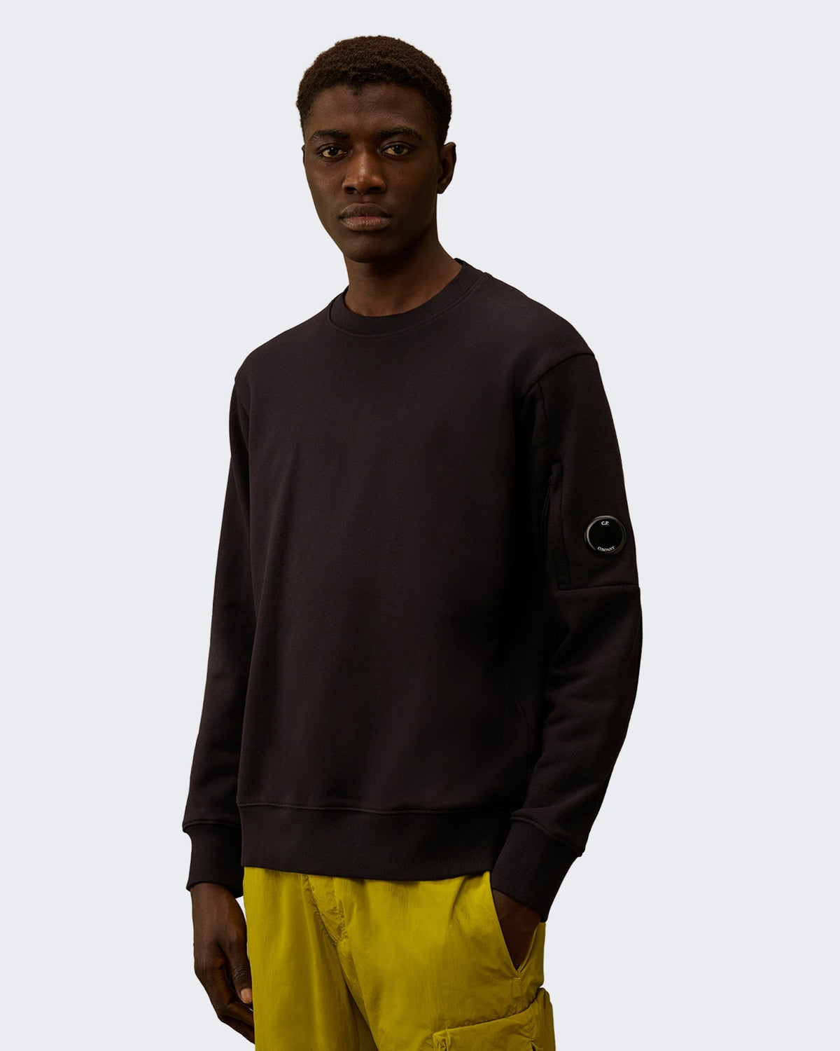 C.P.Company Heren Sweater met ronde hals in gemêleerde stof Grijs - Eleganza.nl