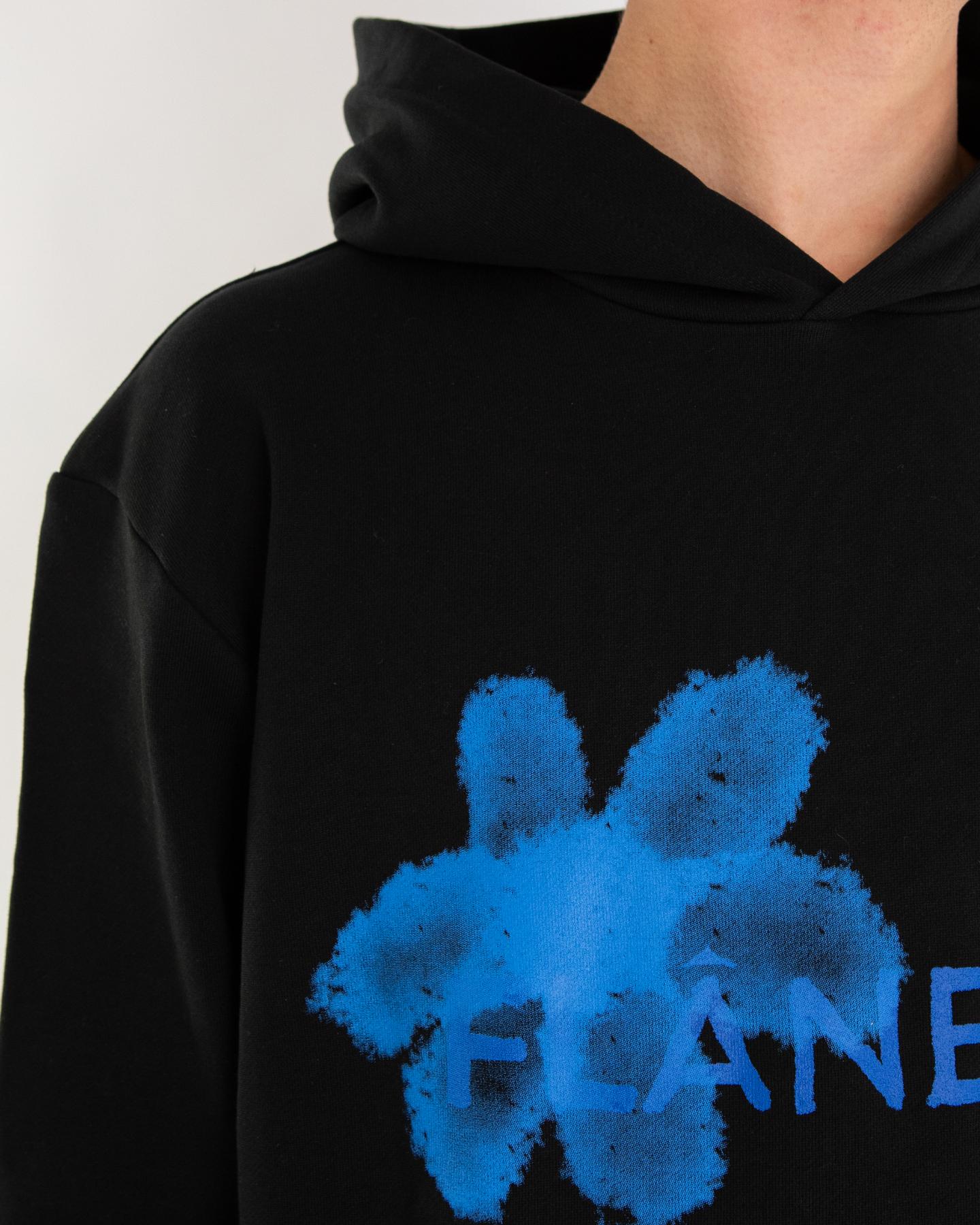 Heren Floral Watercolor Hoodie Zwart