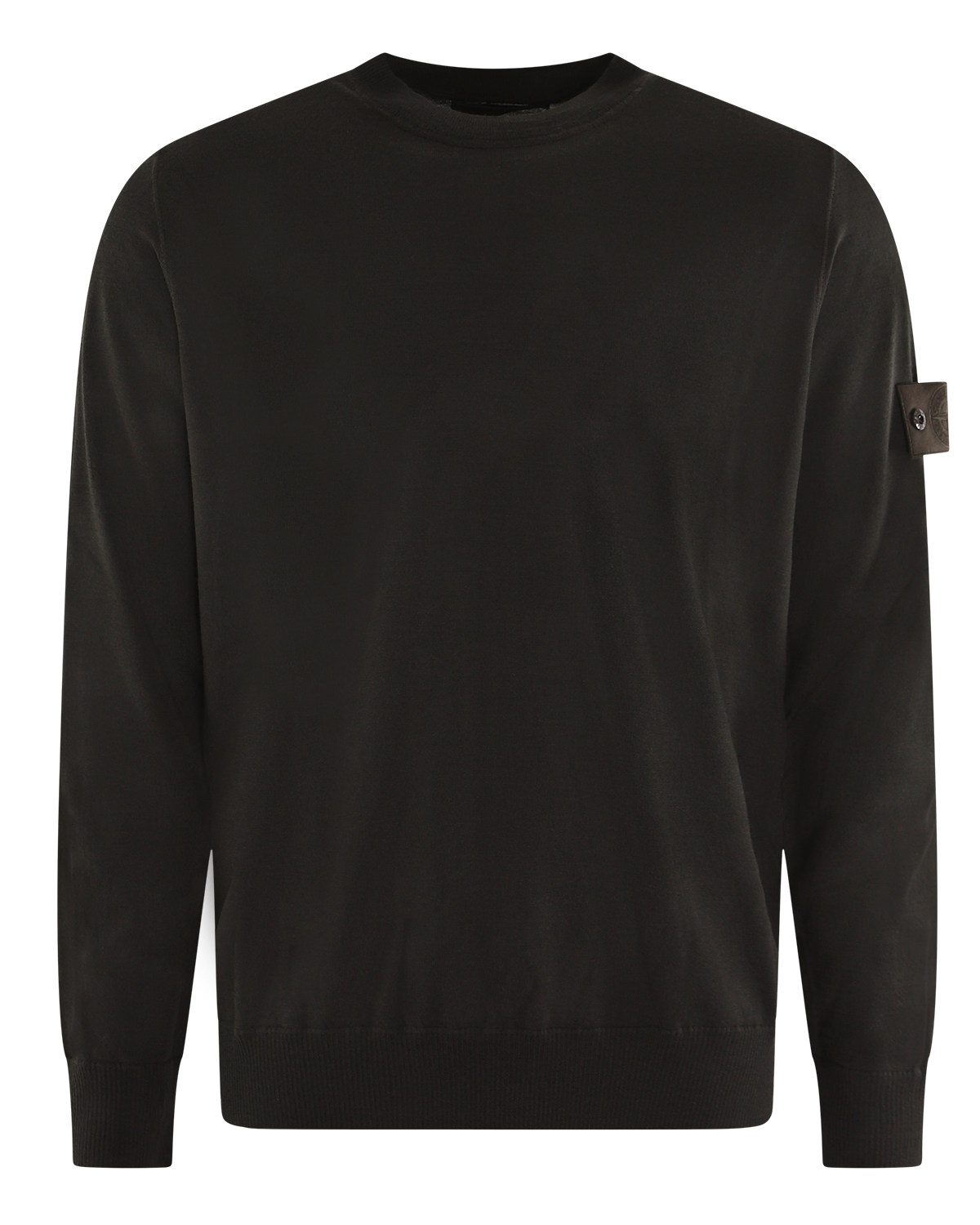 Heren Logo Patch Sweater Wool Bruin