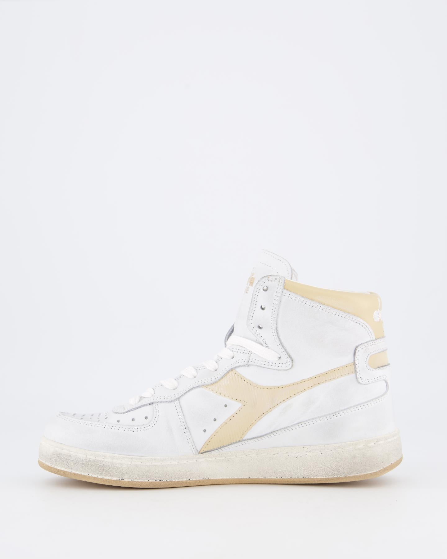 Diadora Dames Mi Basket Used White/Yellow - Eleganza.nl