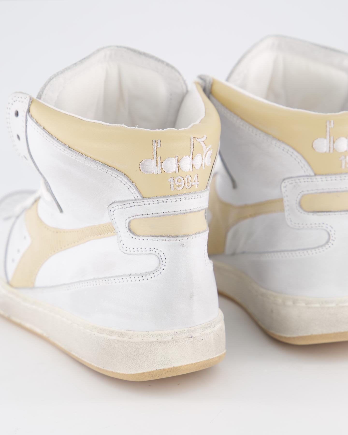 Diadora Dames Mi Basket Used White/Yellow - Eleganza.nl