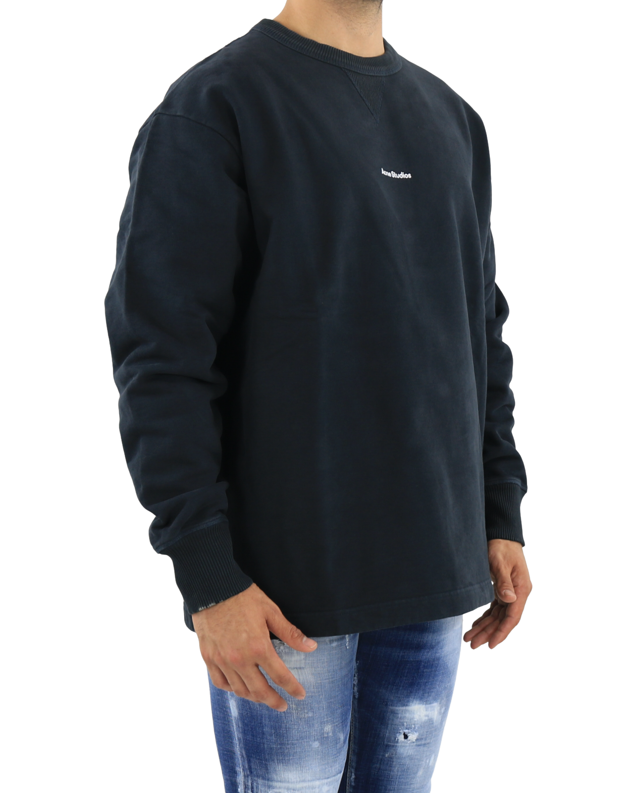Heren Stamp Logo Sweater Zwart