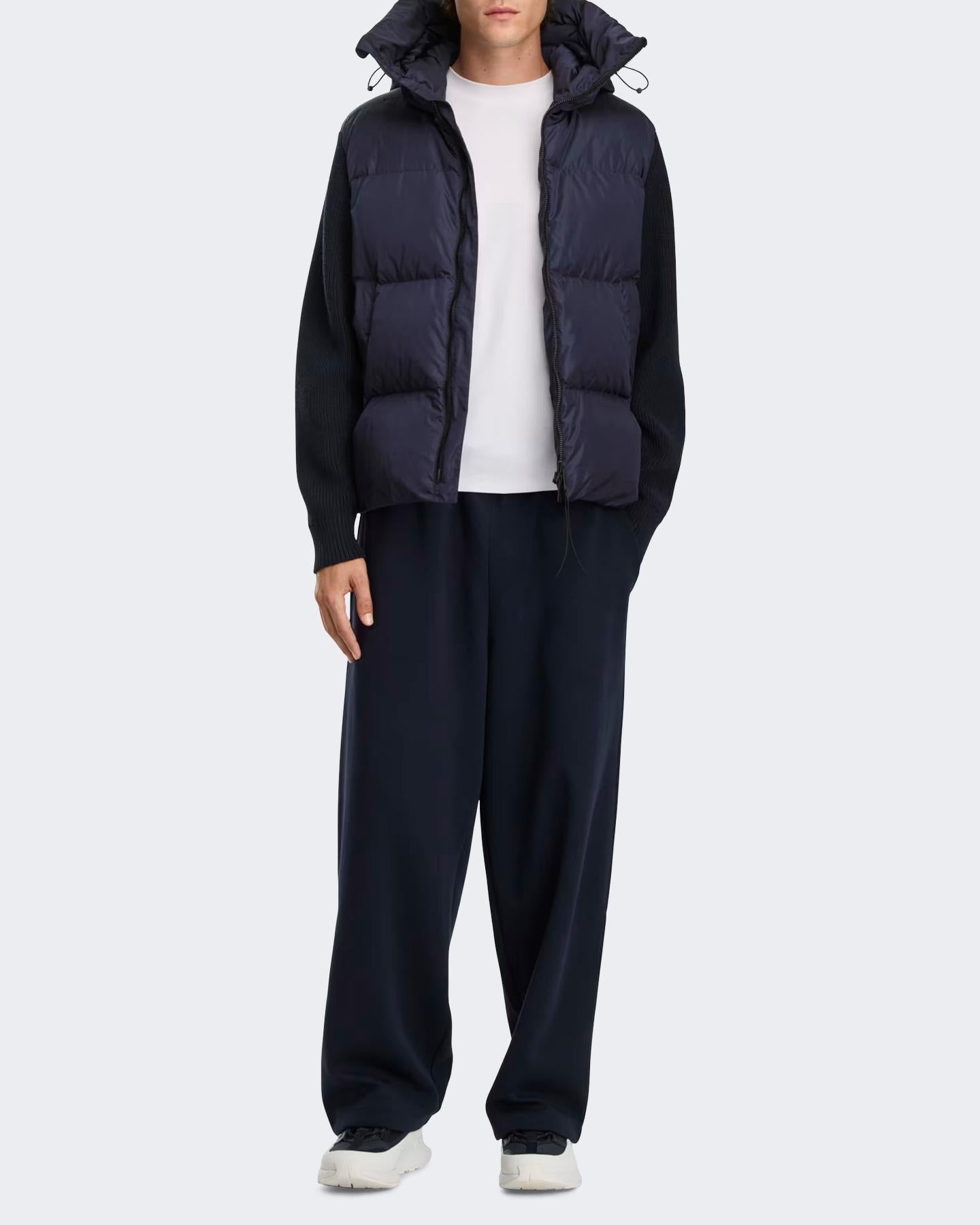 Heren Hybridge Grove Knit Hood Blauw