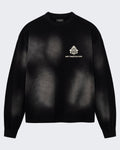 Herren Longsleeve shirt met faded wash Schwarz
