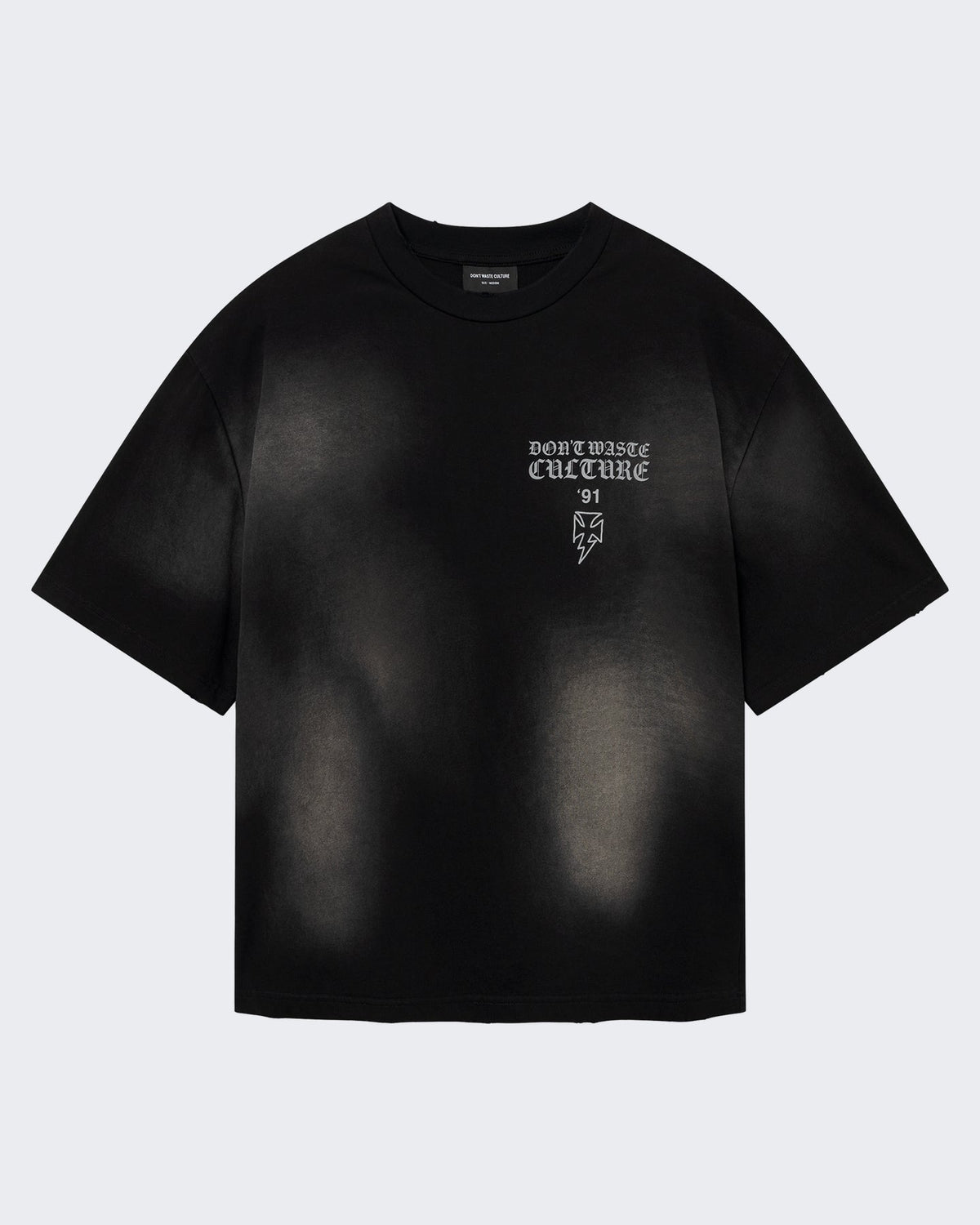 Don't Waste Culture Heren T-shirt met verwassen zwart effect - Eleganza.nl