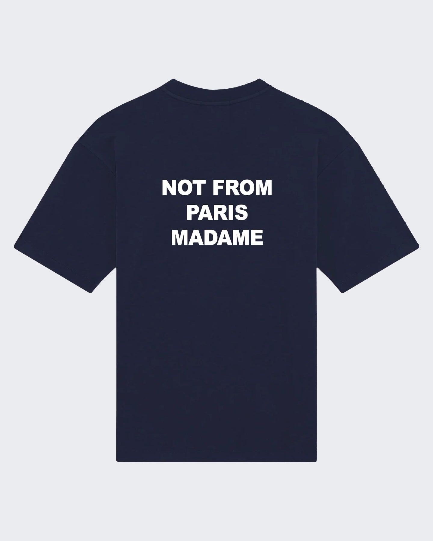 Drole De Monsieur Heren Bold Slogan T-Shirt Blauw - Eleganza.nl