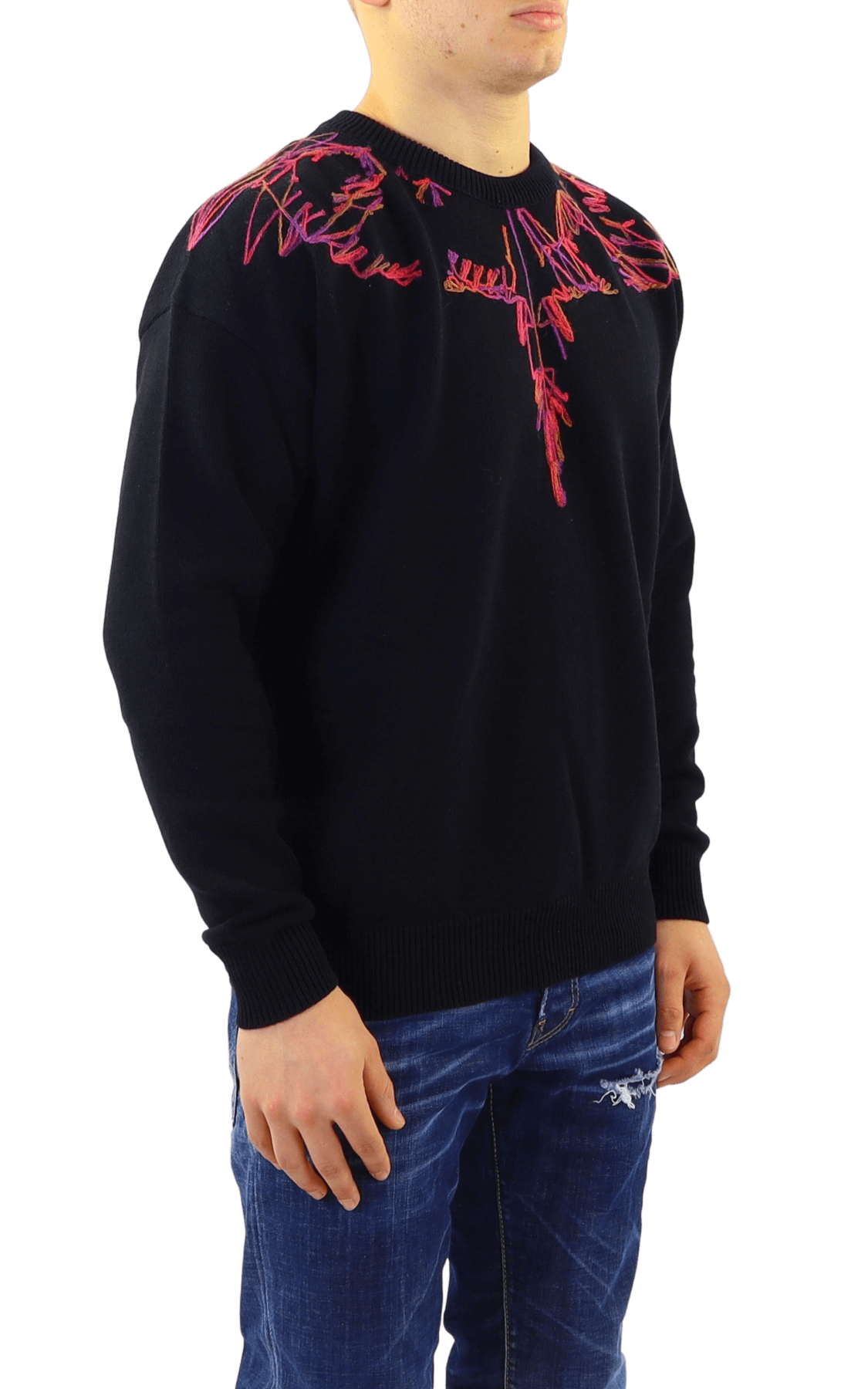 Heren Wings Knit Relax Slim Crew