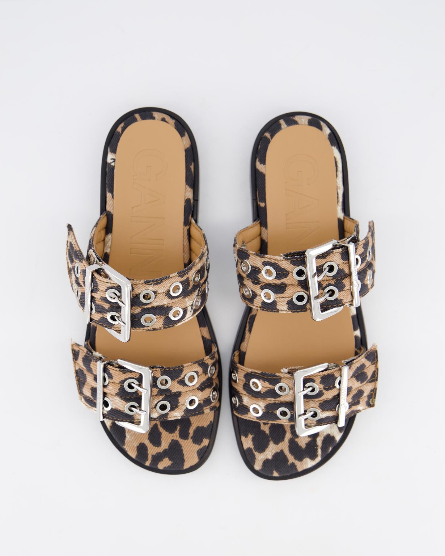Dames Buckle Two-Strap Sandals