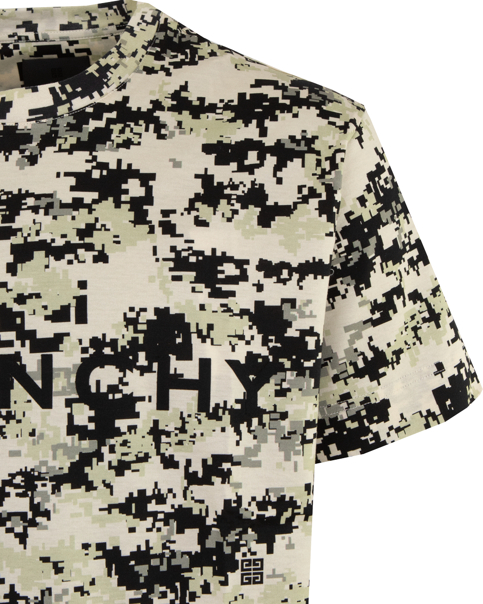 Heren Digital Camo T-Shirt Beige