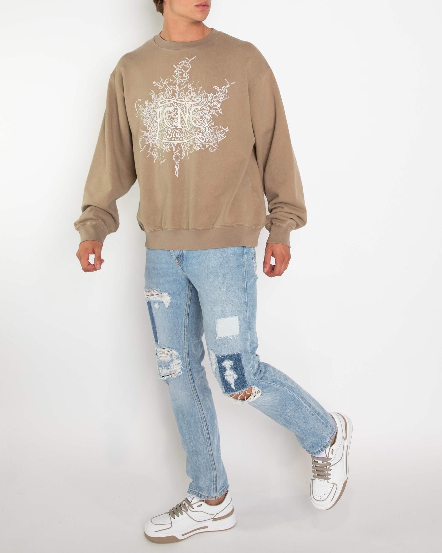 Heren Glow in the Dark Sweater Beige