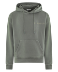 Herren-Hoodie mit doppeltem Logo, gewaschen, Beige — huidige kleur