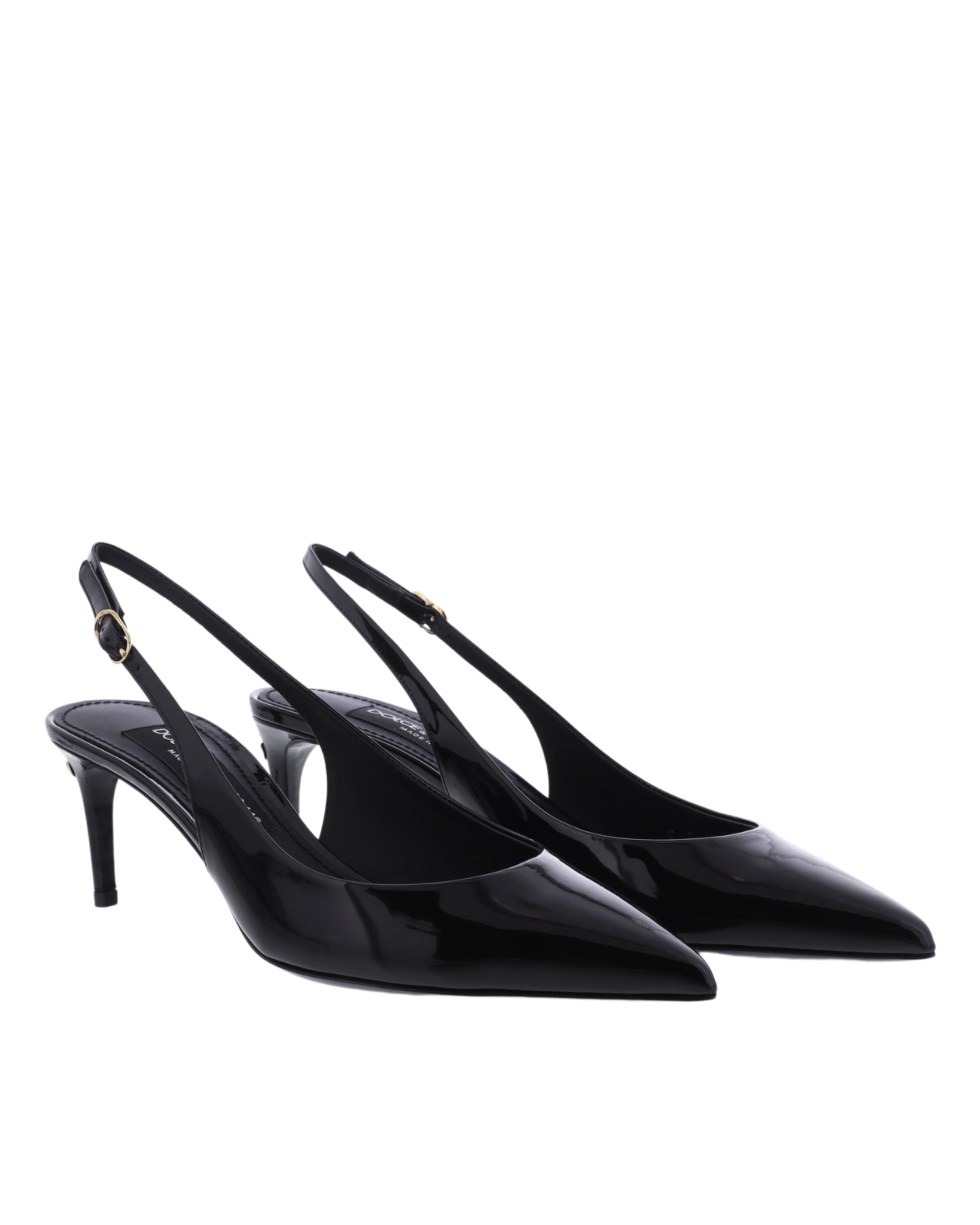 Dames Patent Leather Slingback Zwart