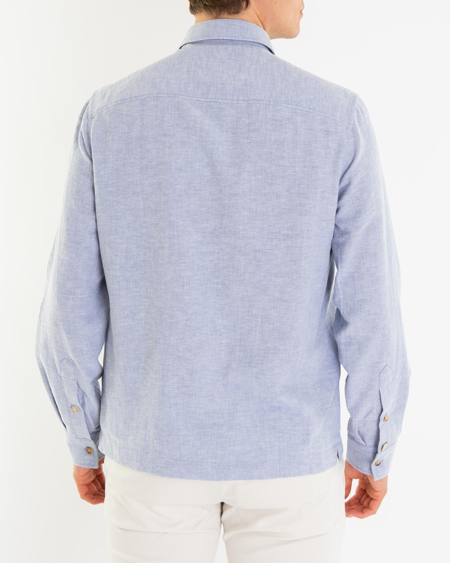 Heren Western Shirt Blauw