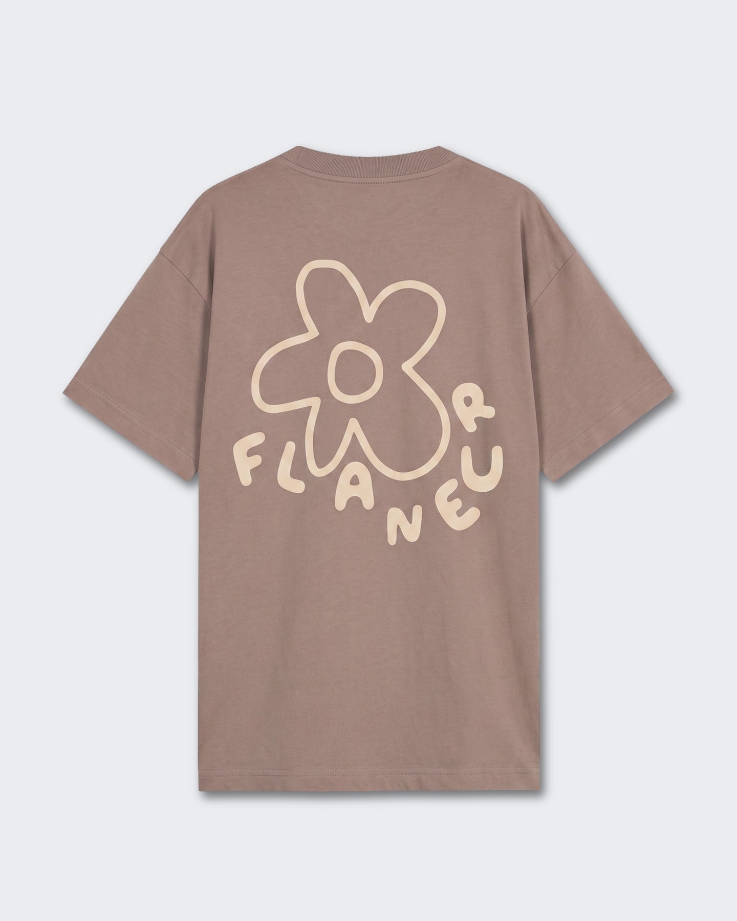 FLÂNEUR Heren Blossom T-shirt met korte mouw Bruin - Eleganza.nl