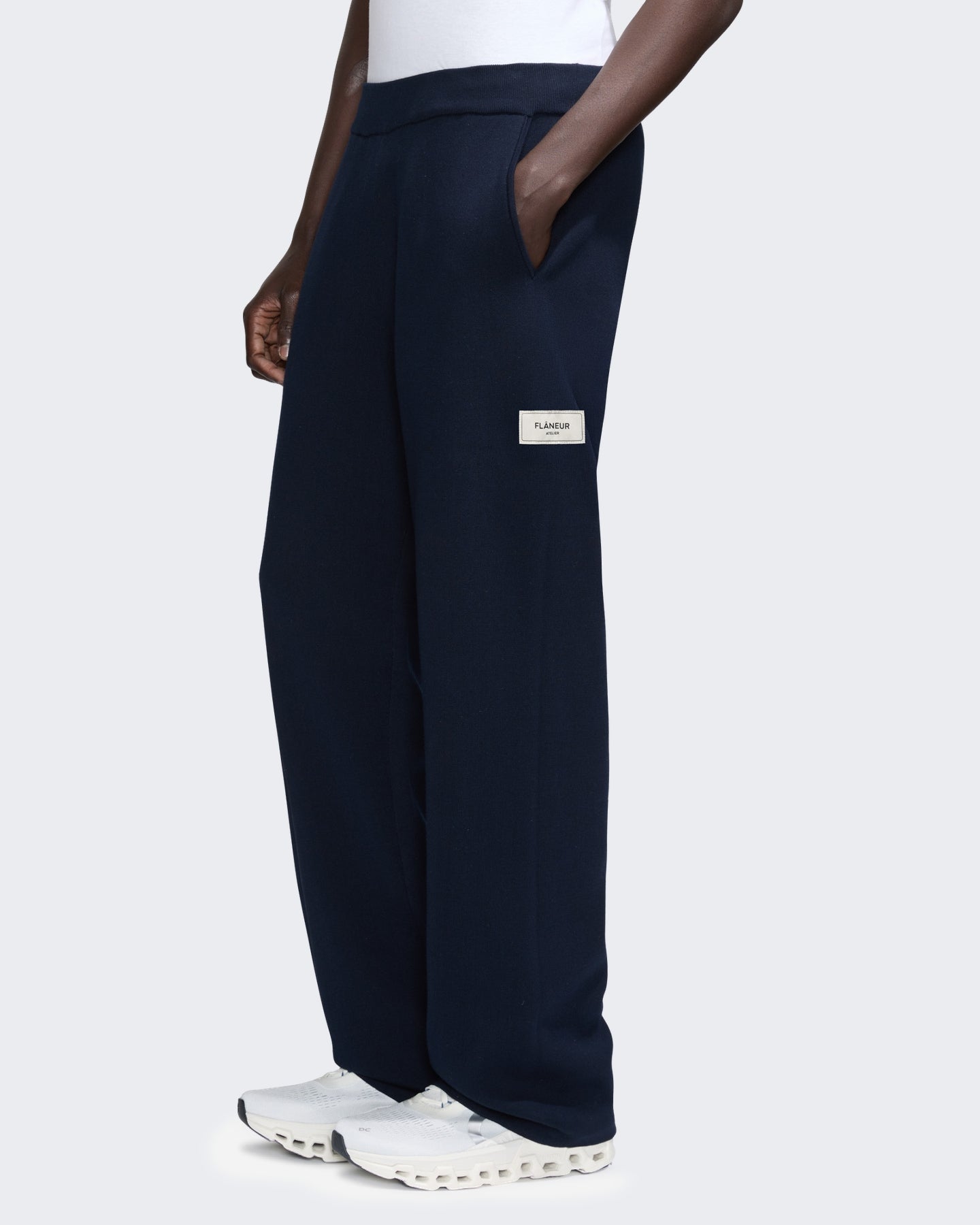FLÂNEUR Heren Gebreide broek met getailleerde pasvorm Blauw - Eleganza.nl