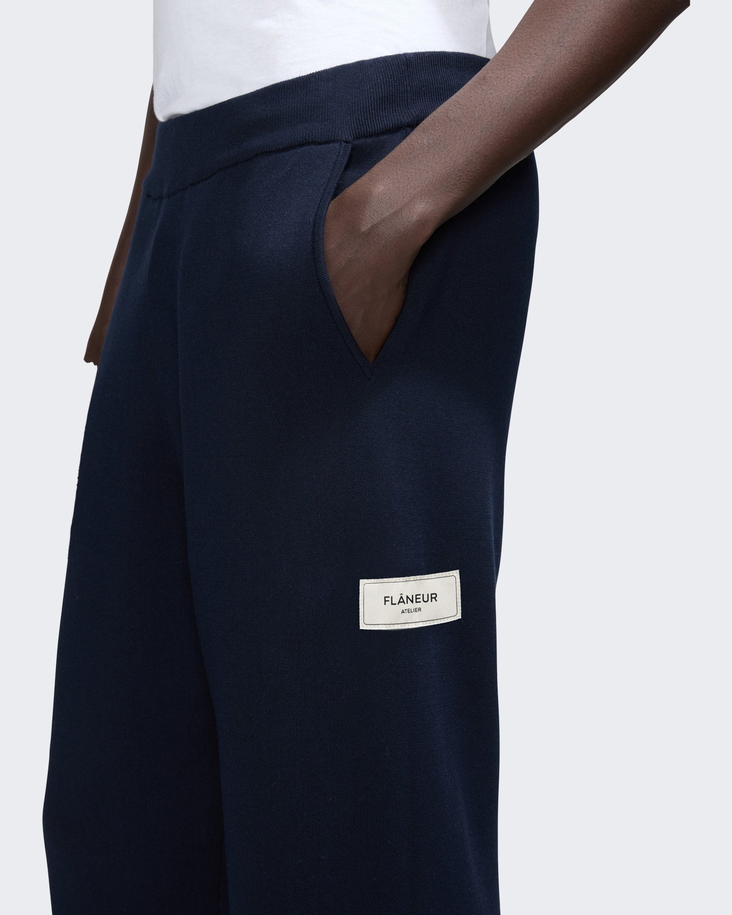 FLÂNEUR Heren Gebreide broek met getailleerde pasvorm Blauw - Eleganza.nl