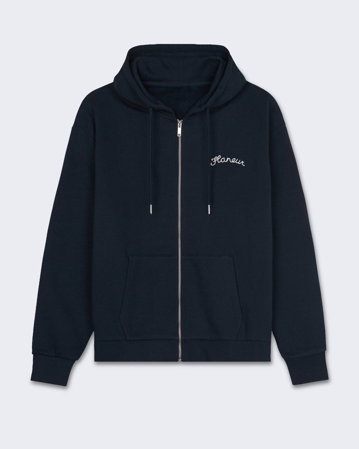 FLÂNEUR Heren Hoodie met rits en capuchon Blauw - Eleganza.nl