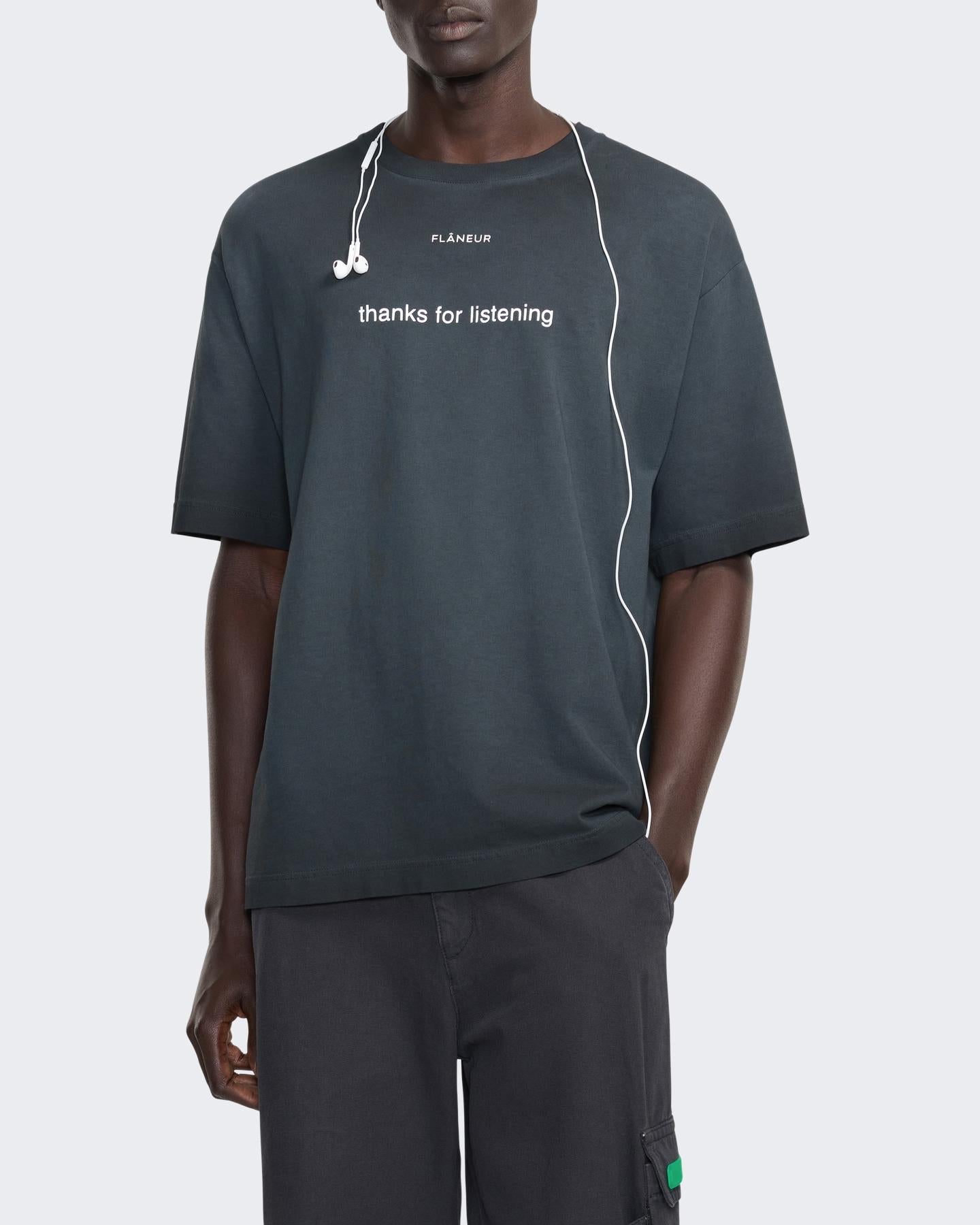 FLÂNEUR Heren Listening T-Shirt - Eleganza.nl