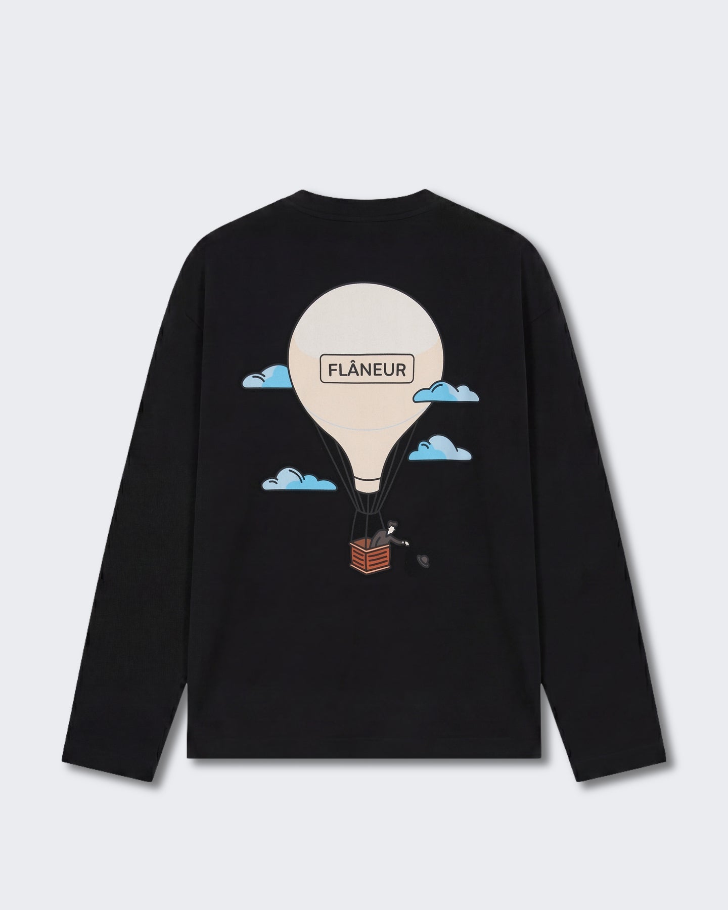 FLÂNEUR Heren Longsleeve shirt met ballonmouwen Zwart - Eleganza.nl
