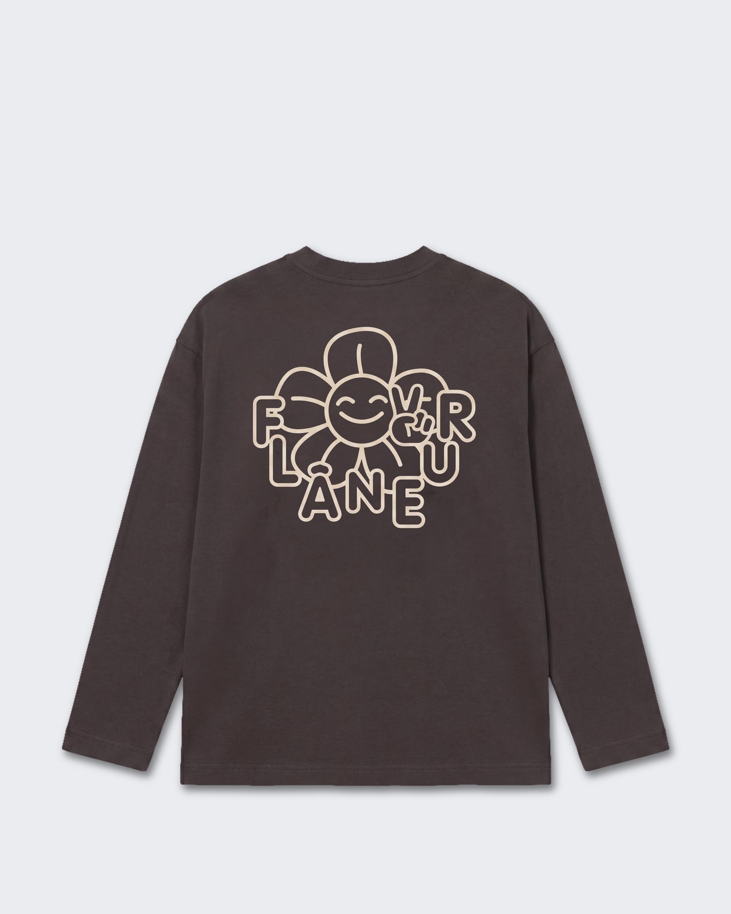 FLÂNEUR Heren Longsleeve shirt met bloemenprint Bruin - Eleganza.nl