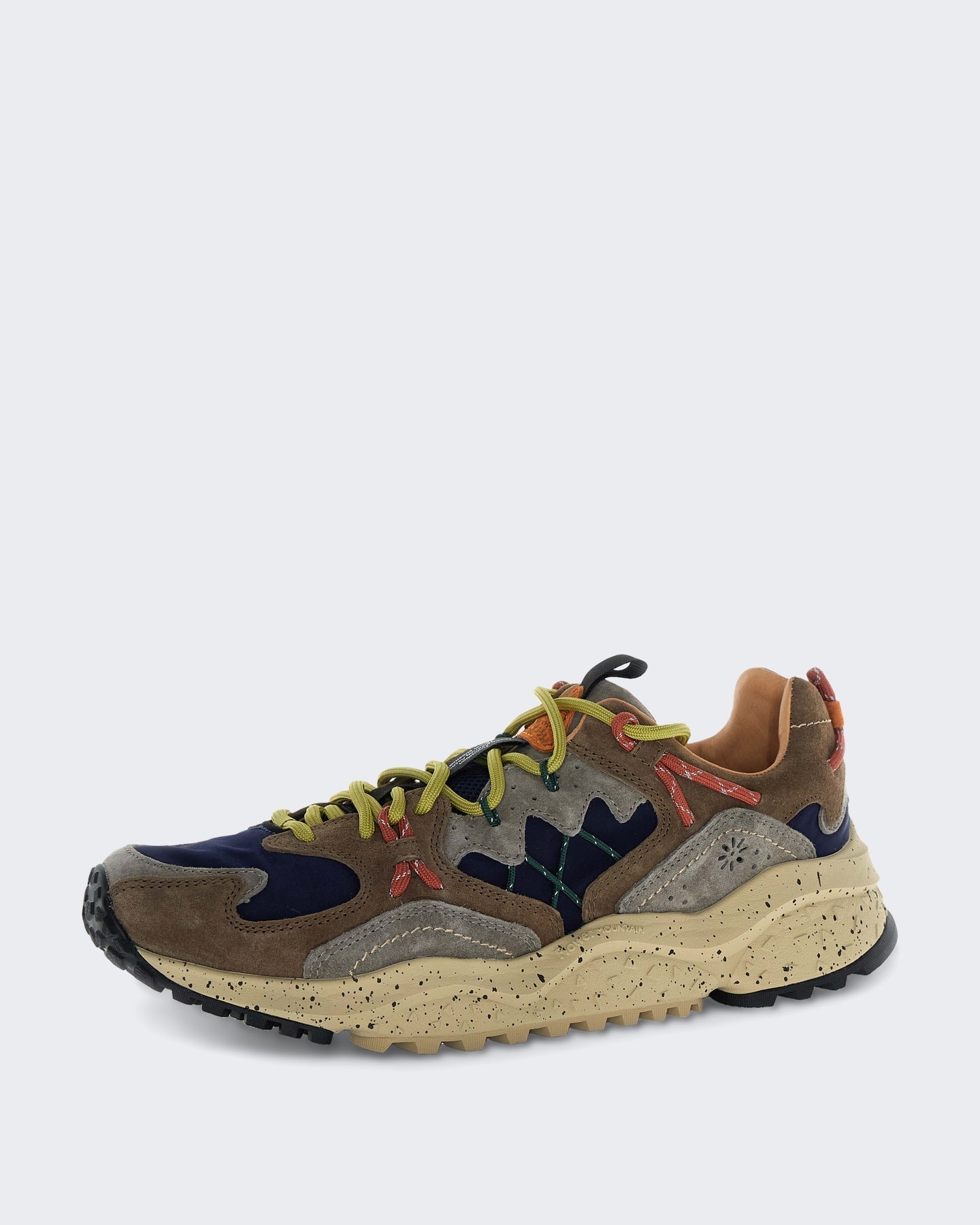 Flower Mountain Heren Robuuste herensneaker met suède details Bruin - Eleganza.nl