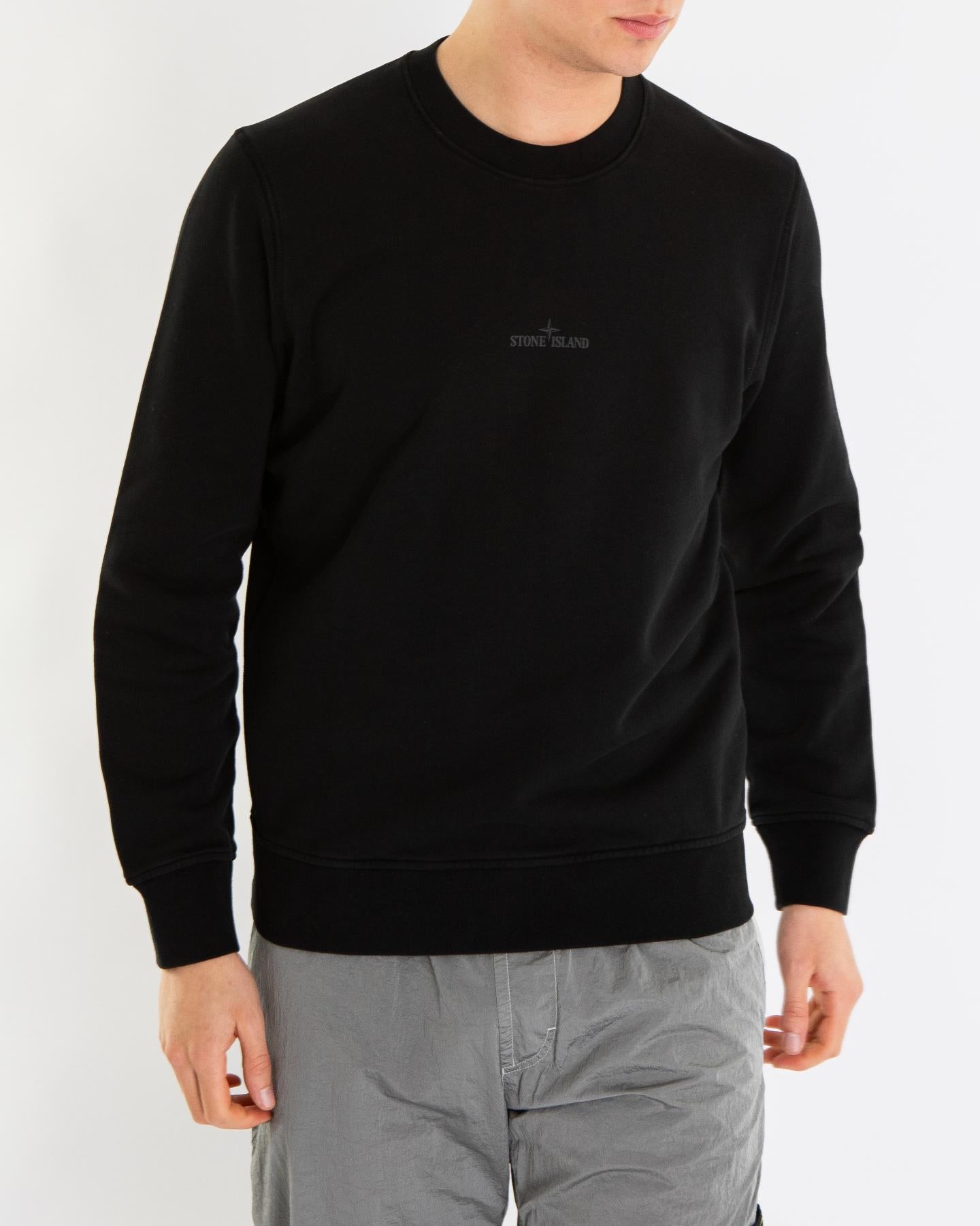 Heren Logoprint Crew Neck Zwart