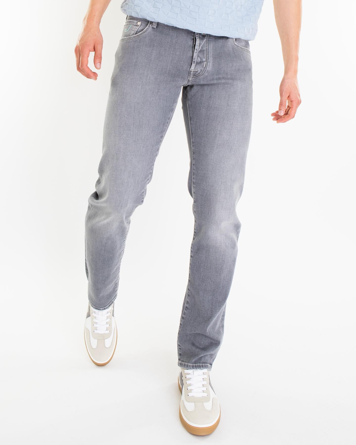 Heren Slim Fit Nick Licht Grijs