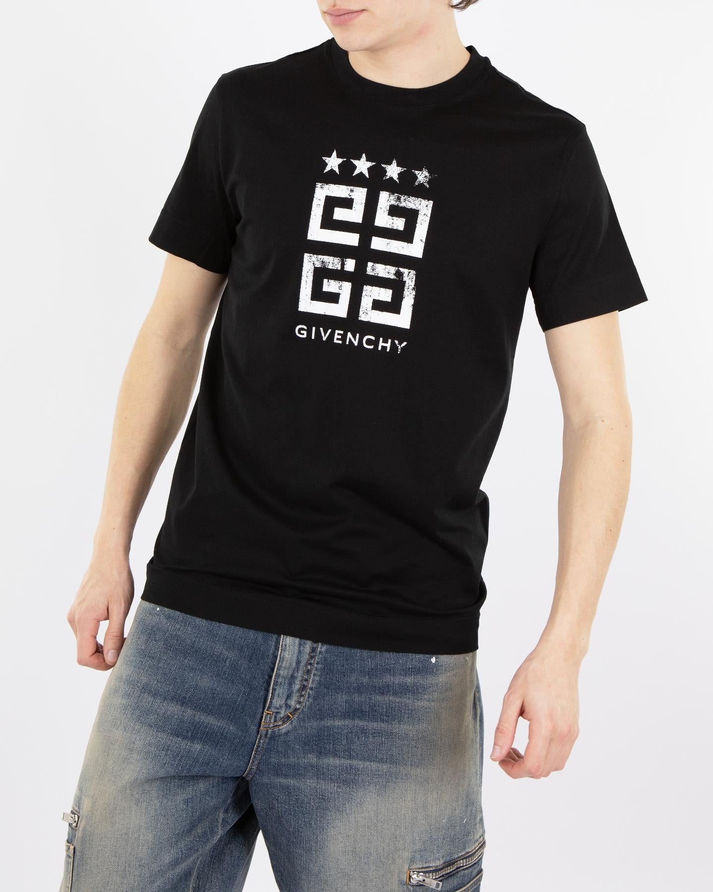 Givenchy Heren 4G Stars Zwart T-shirt – foto 4