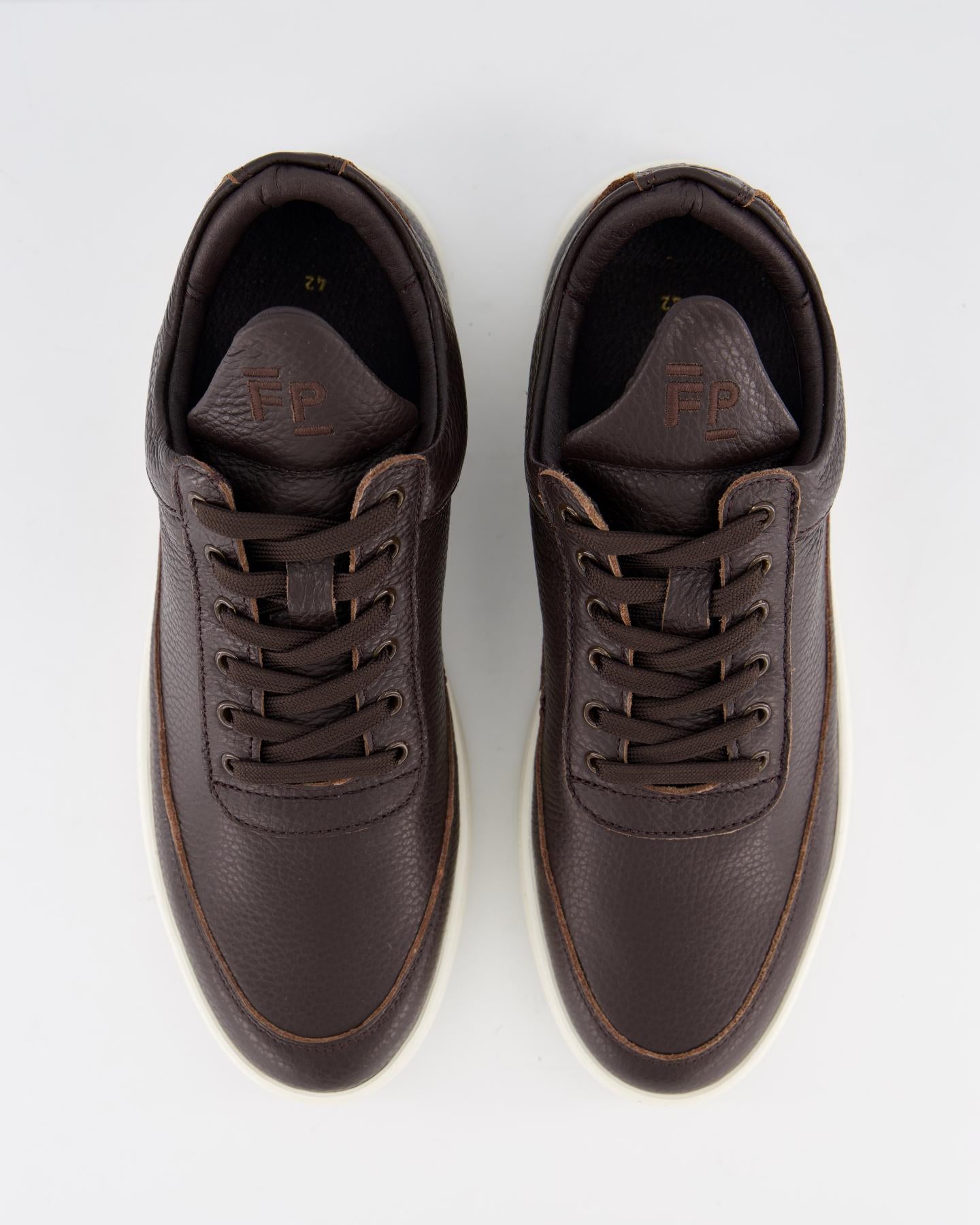 Heren Low Top Grain Sneaker Bruin