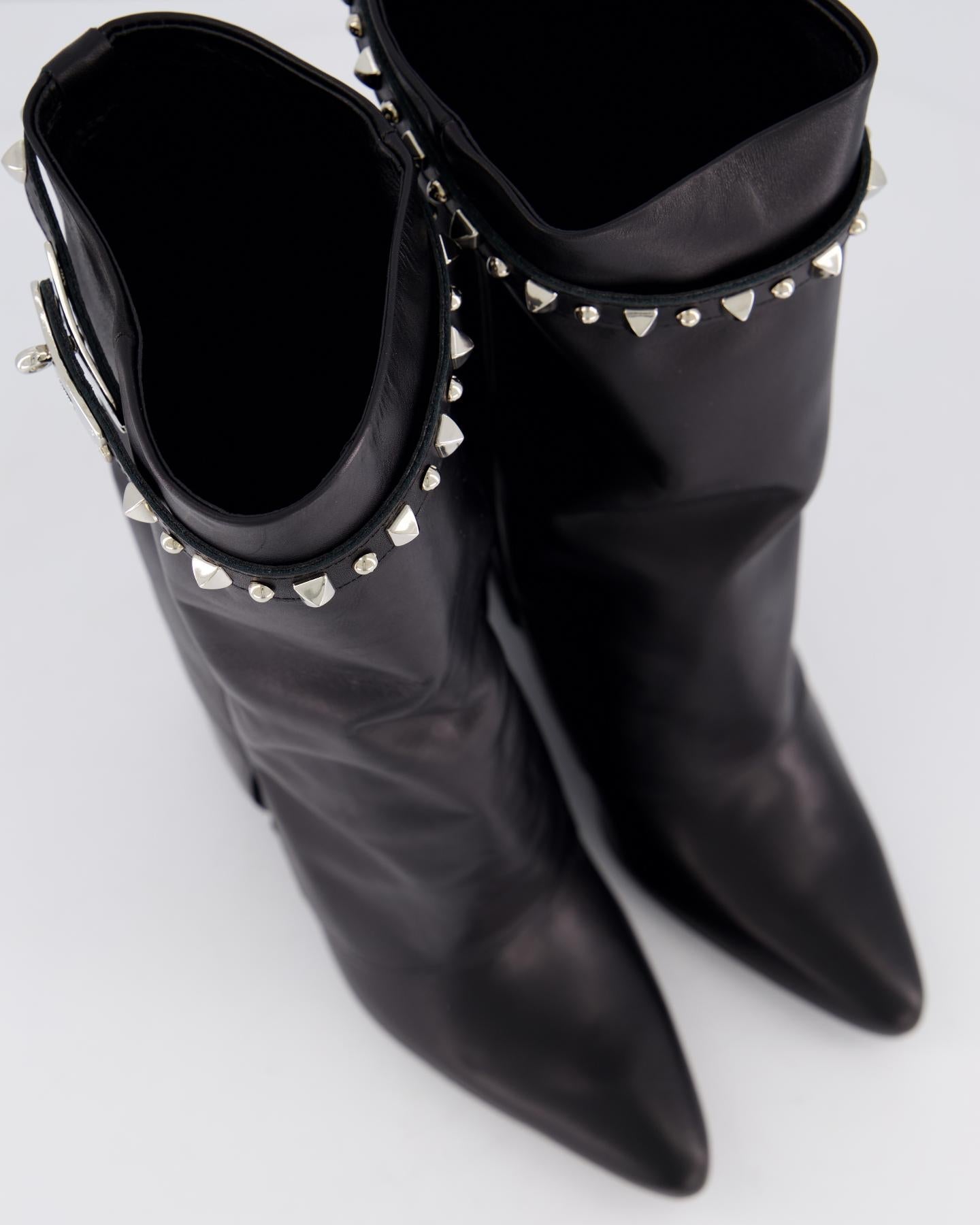 Gibaldi Dames Studded Leather Wedge Boot - Eleganza.nl