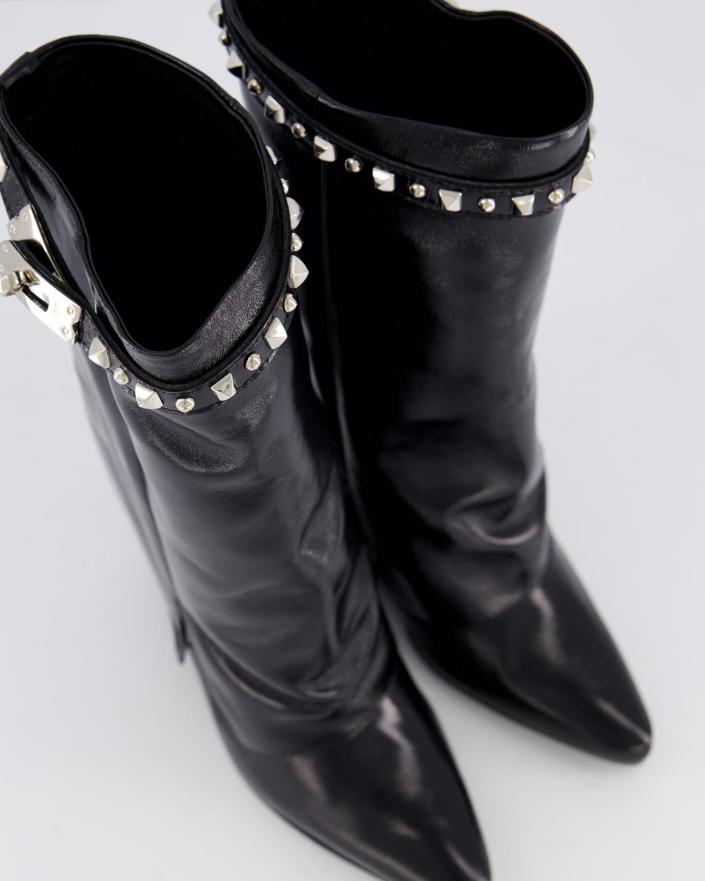 Gibaldi Dames Studded Shiny Leather Wedge - Eleganza.nl