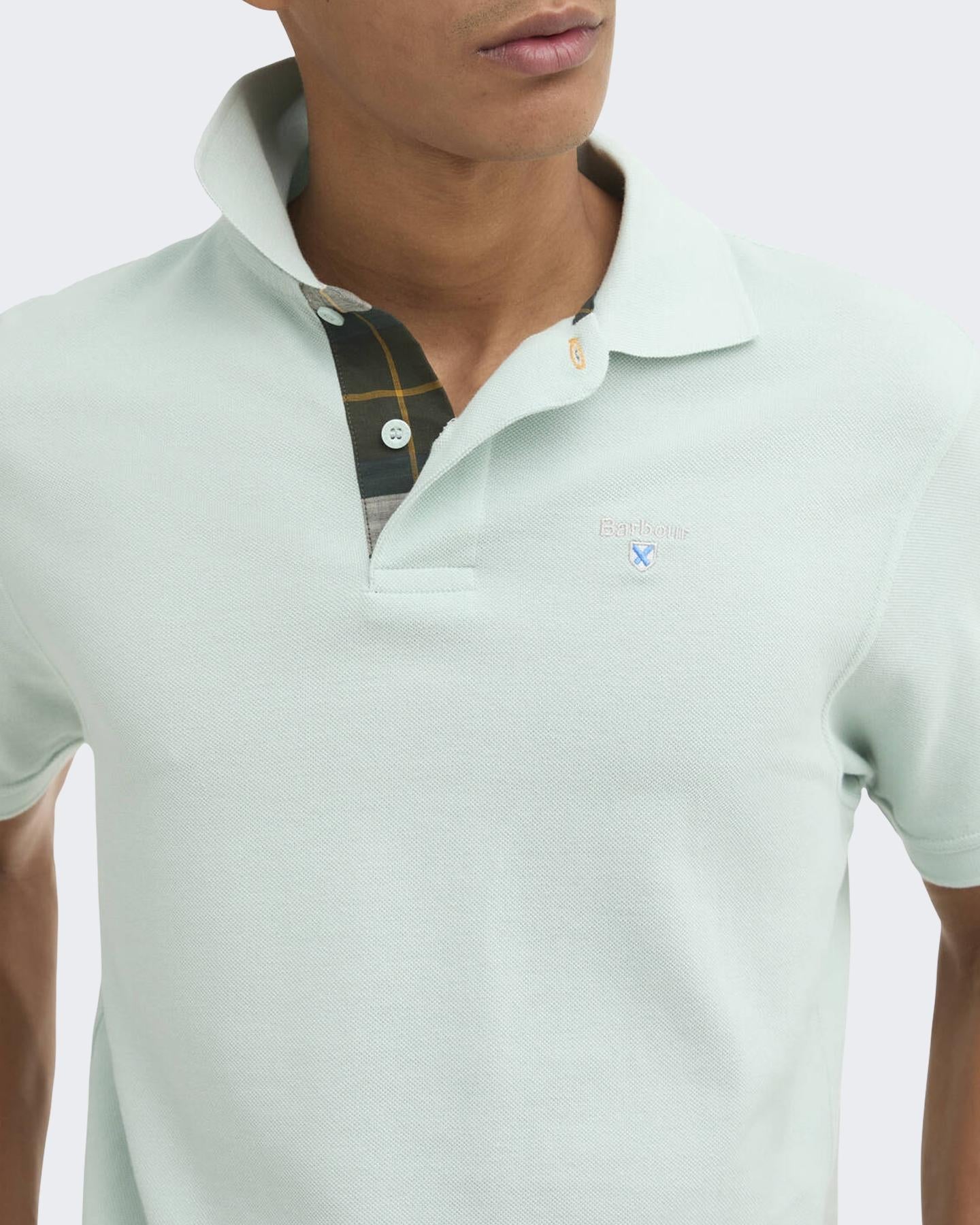 Heren Tartan Pique Polo Shirt