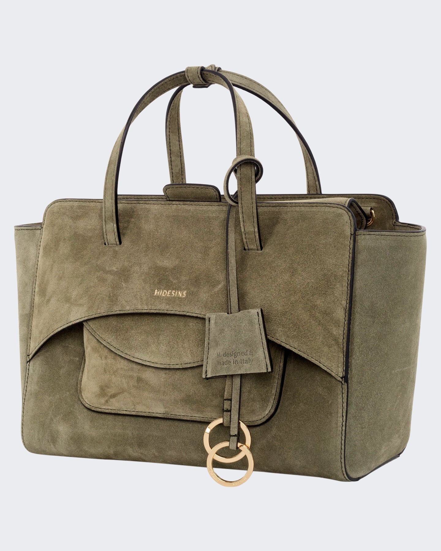Hidesins Dames Flap M Suede Olive - Eleganza.nl